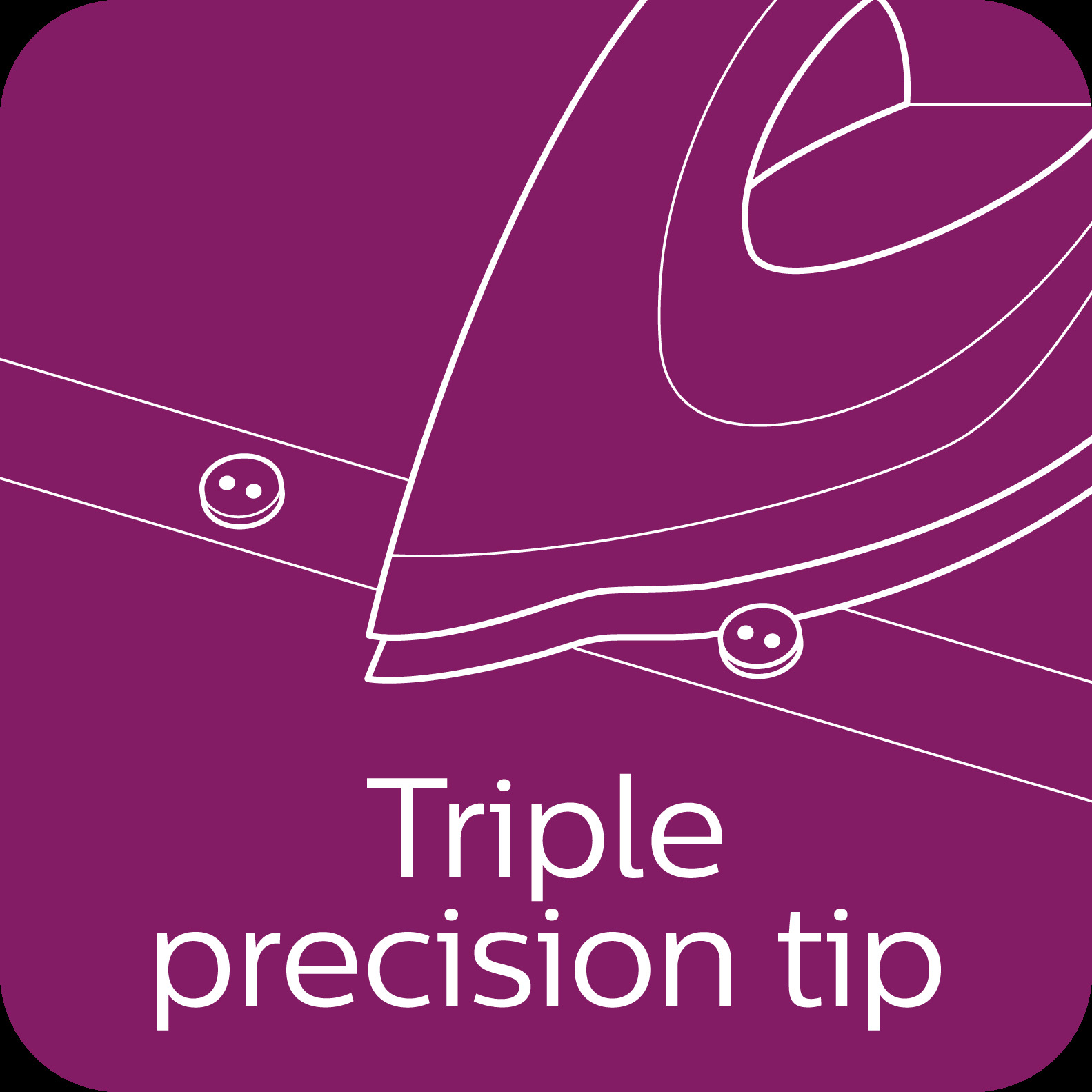 Triple precision tip for optimal control and visibility