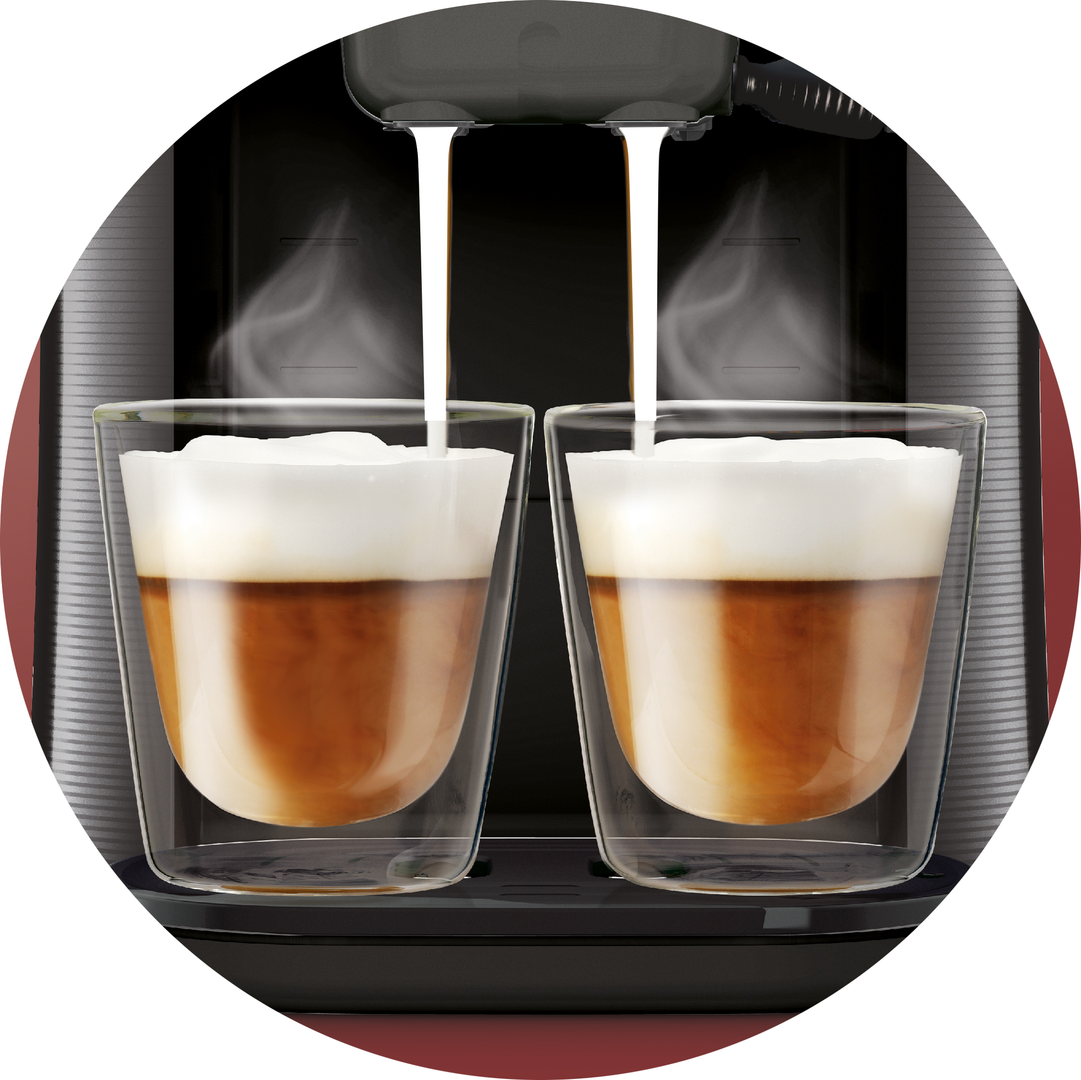 Solo SENSEO&reg; Latte Duo sirve 2&nbsp;bebidas con leche al mismo tiempo