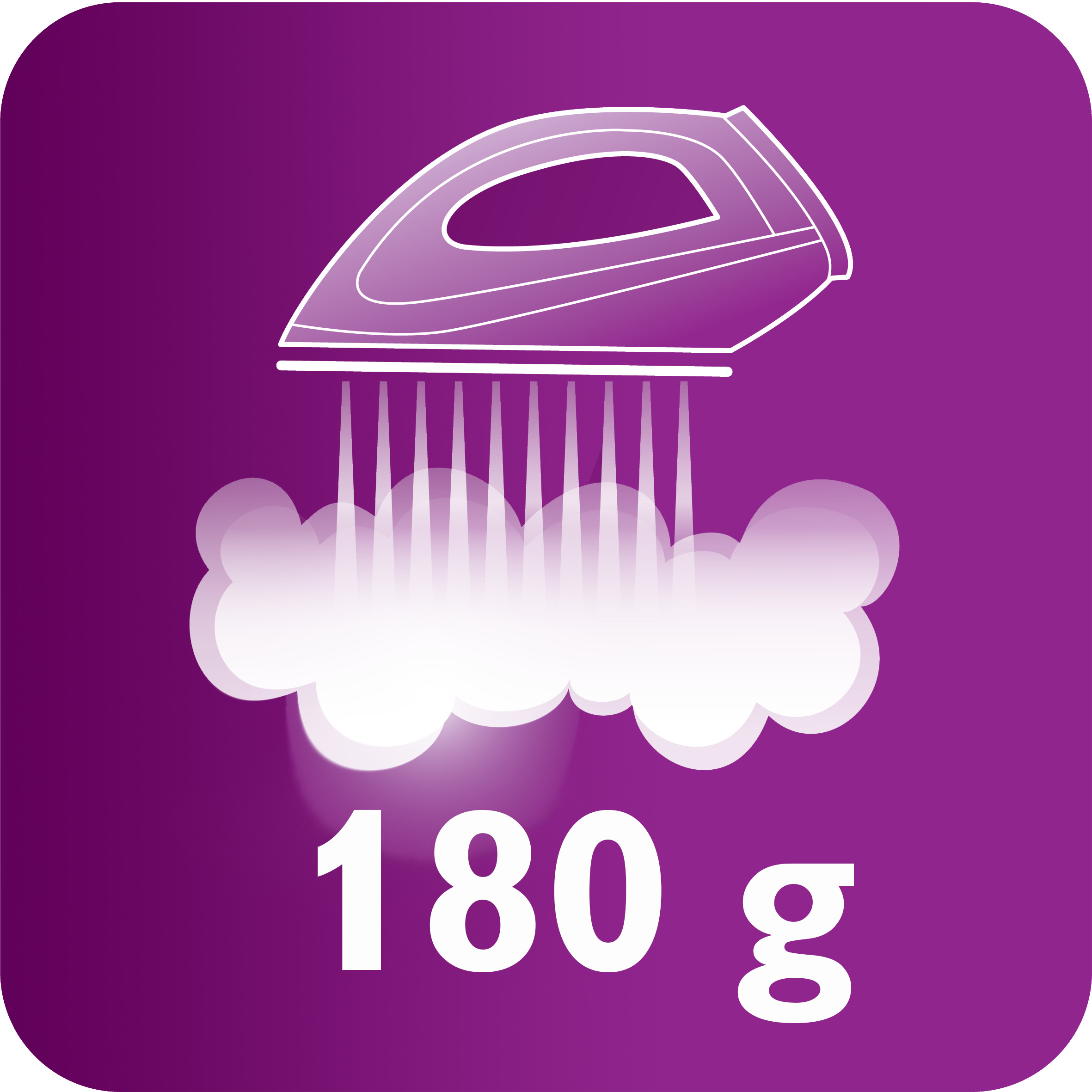 Steam boost up to 180 g