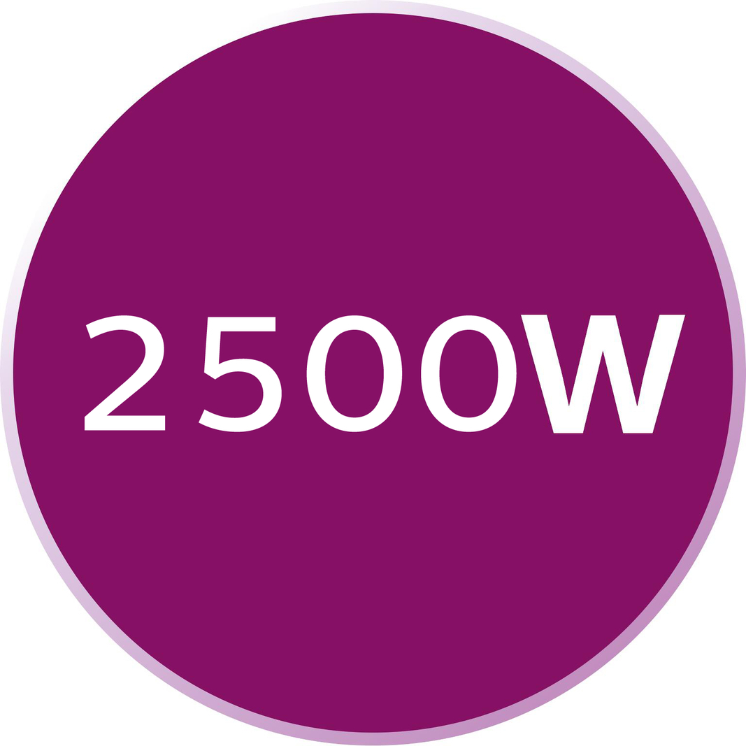 2500 W to heat up quickly