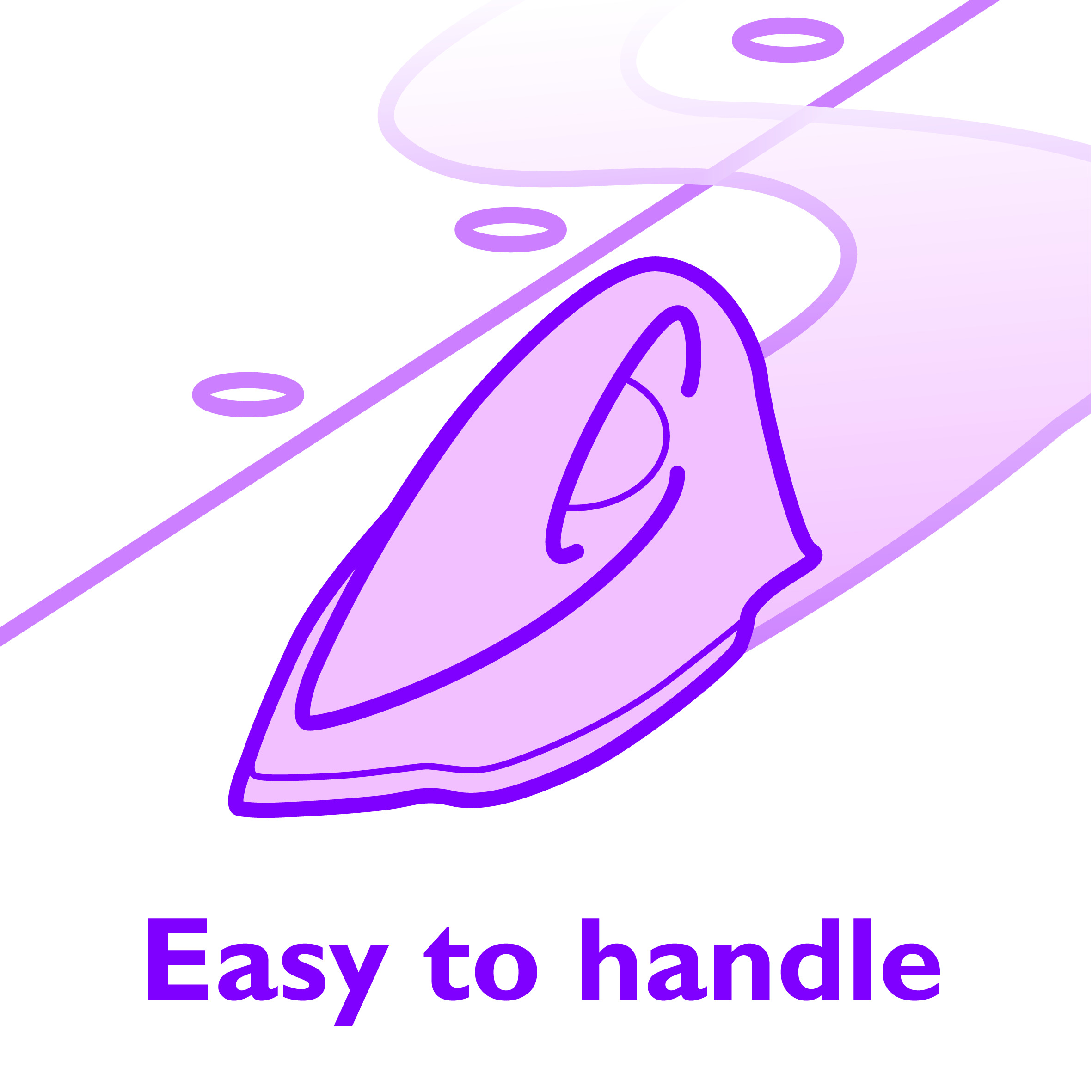 Optimal design to manoeuvre the iron easily over the garment