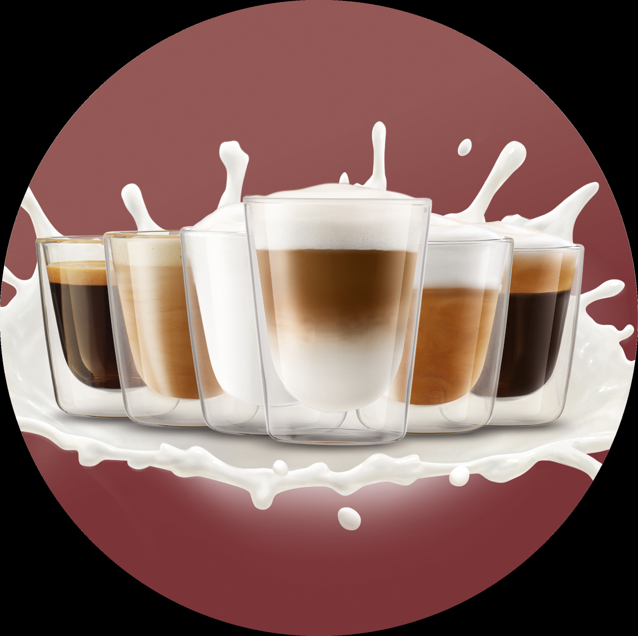 Disfruta de 4&nbsp;recetas de caf&eacute; con leche con solo tocar un bot&oacute;n