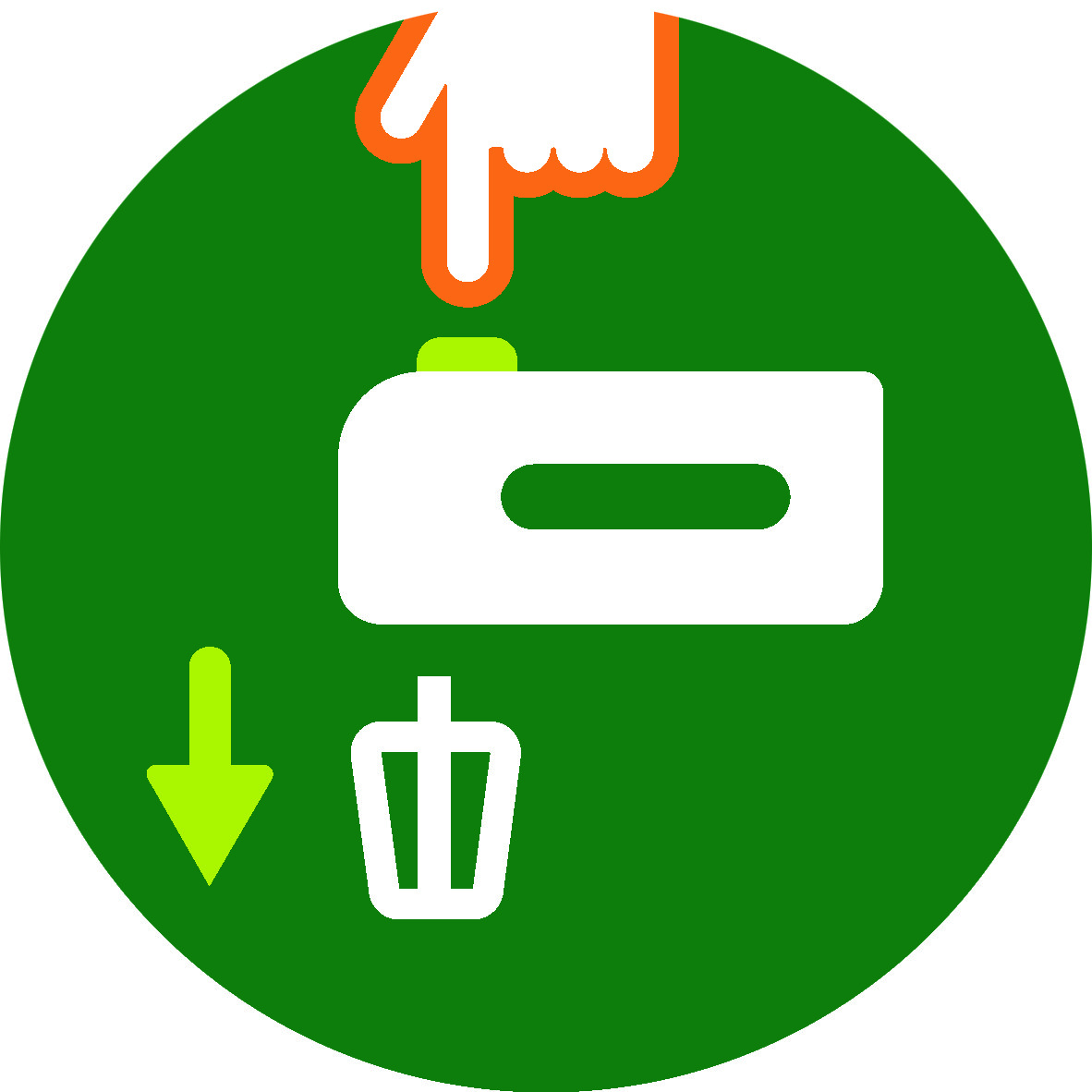 Stor utl&oslash;serknapp l&oslash;sner vispene med ett trykk