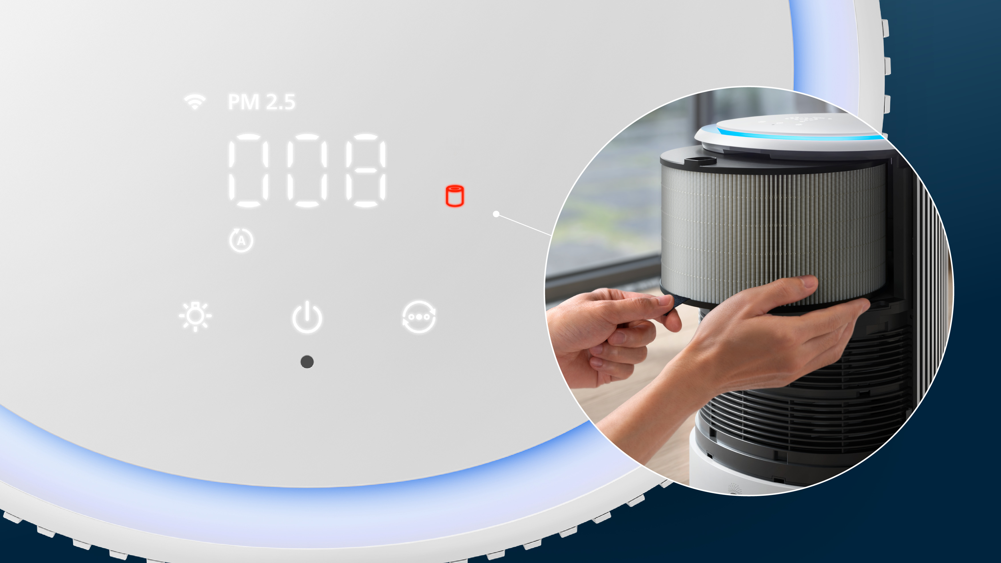 Sledujte inteligentn&yacute; indik&aacute;tor stavu filtra na zariaden&iacute;