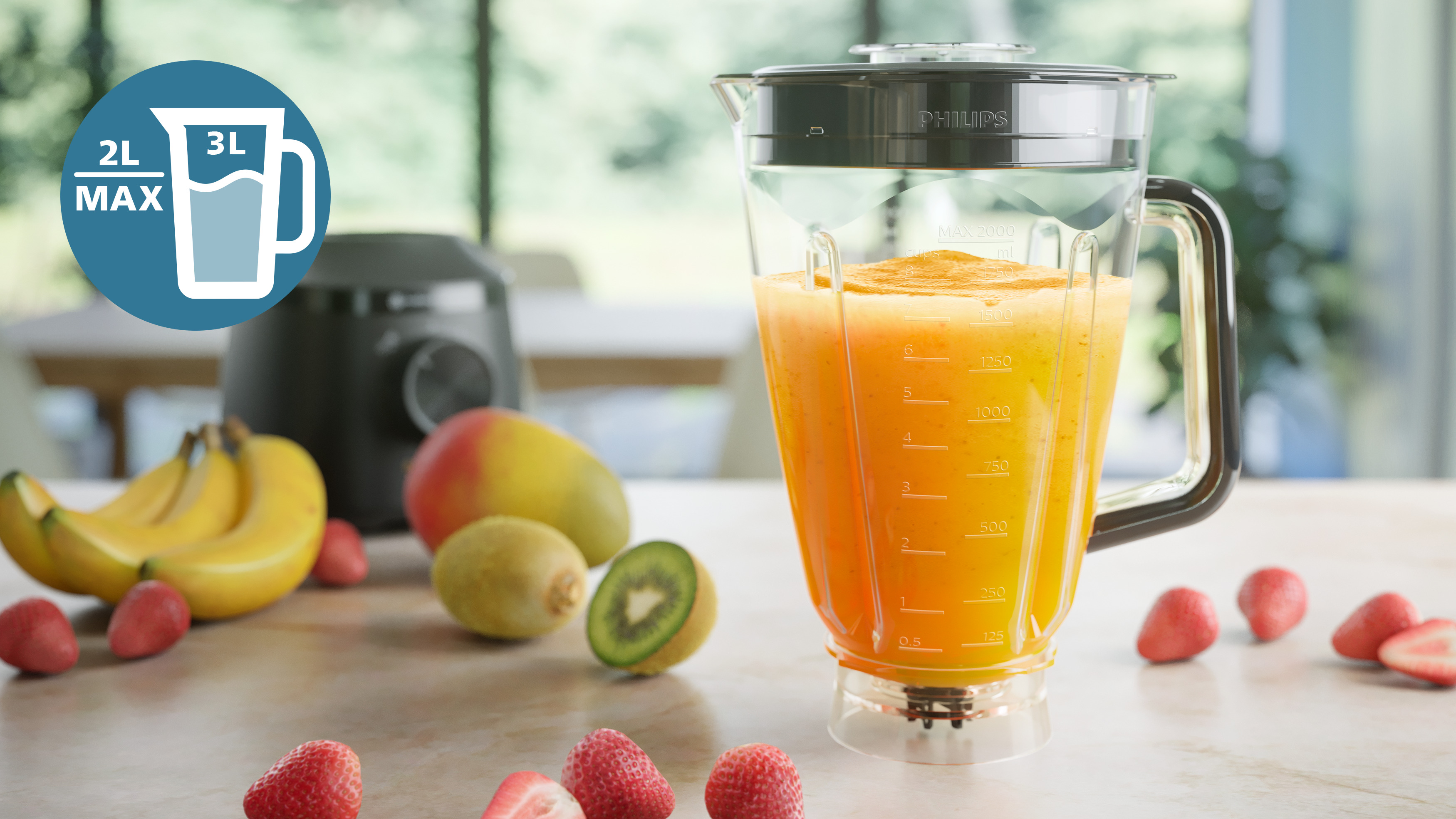 Capacidade do copo de 3&nbsp;L