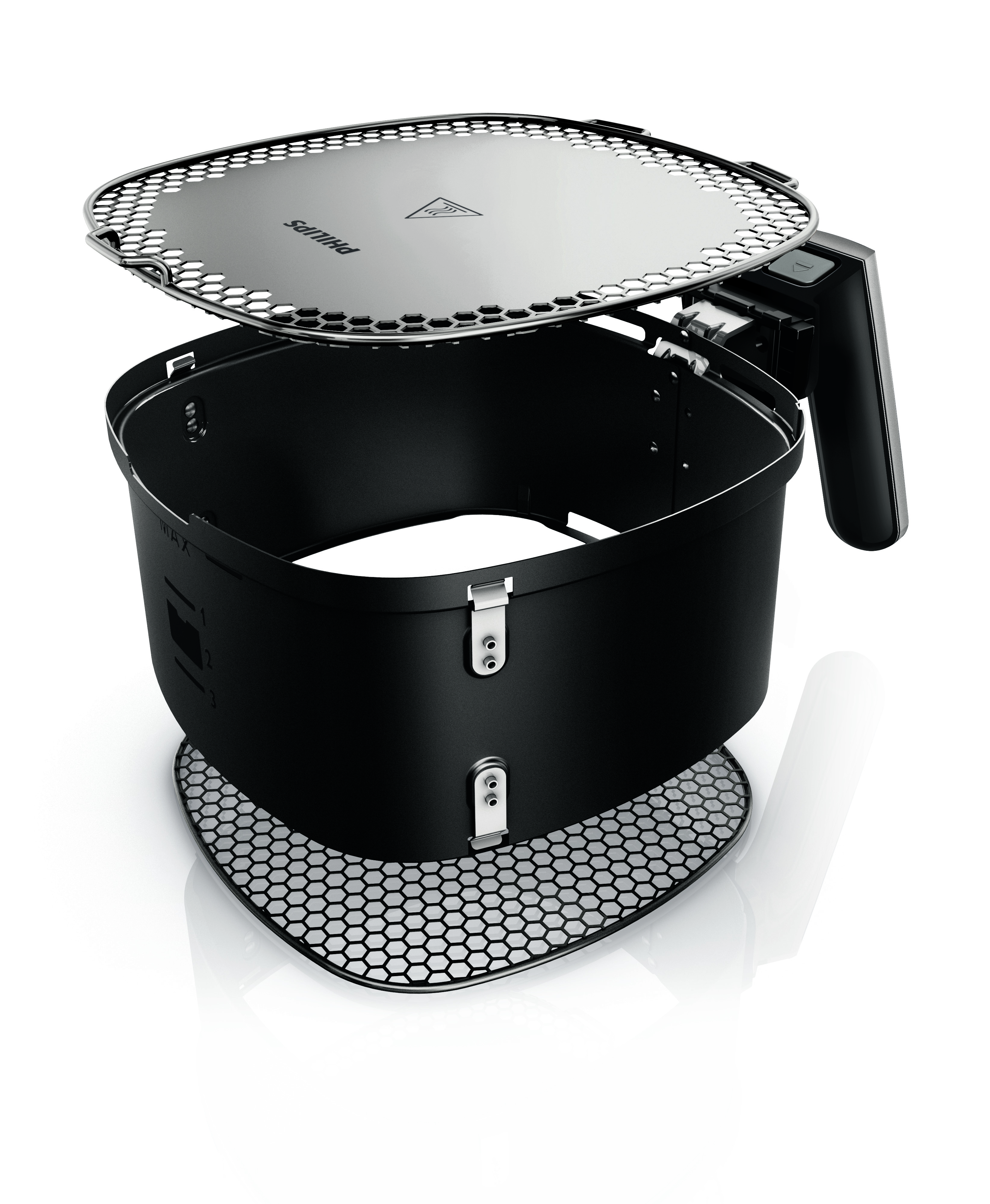 取り外し可能なクッキングネットとバスケットカバーで後片付けも簡単