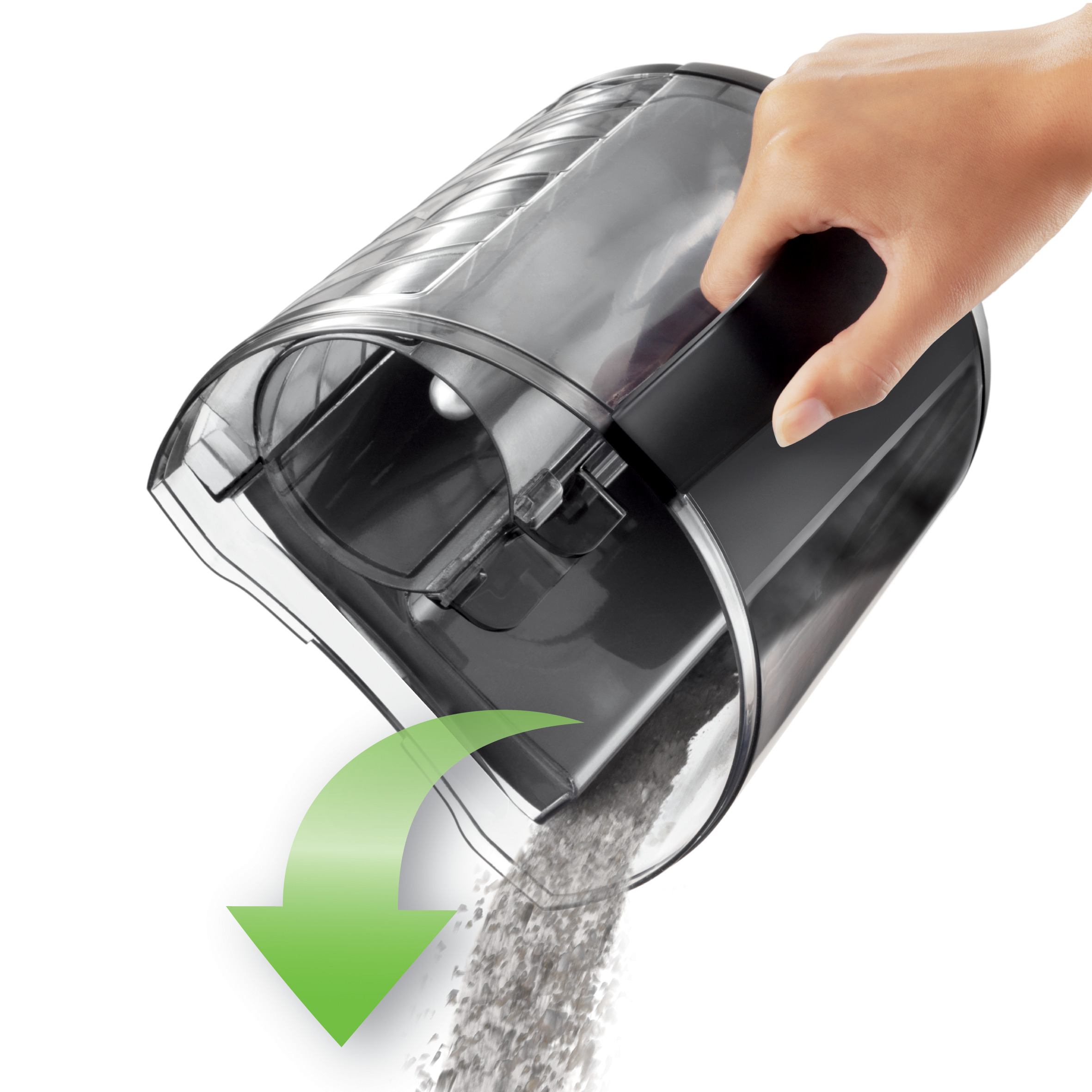 Contenitore della polvere dal design avanzato per uno svuotamento semplice