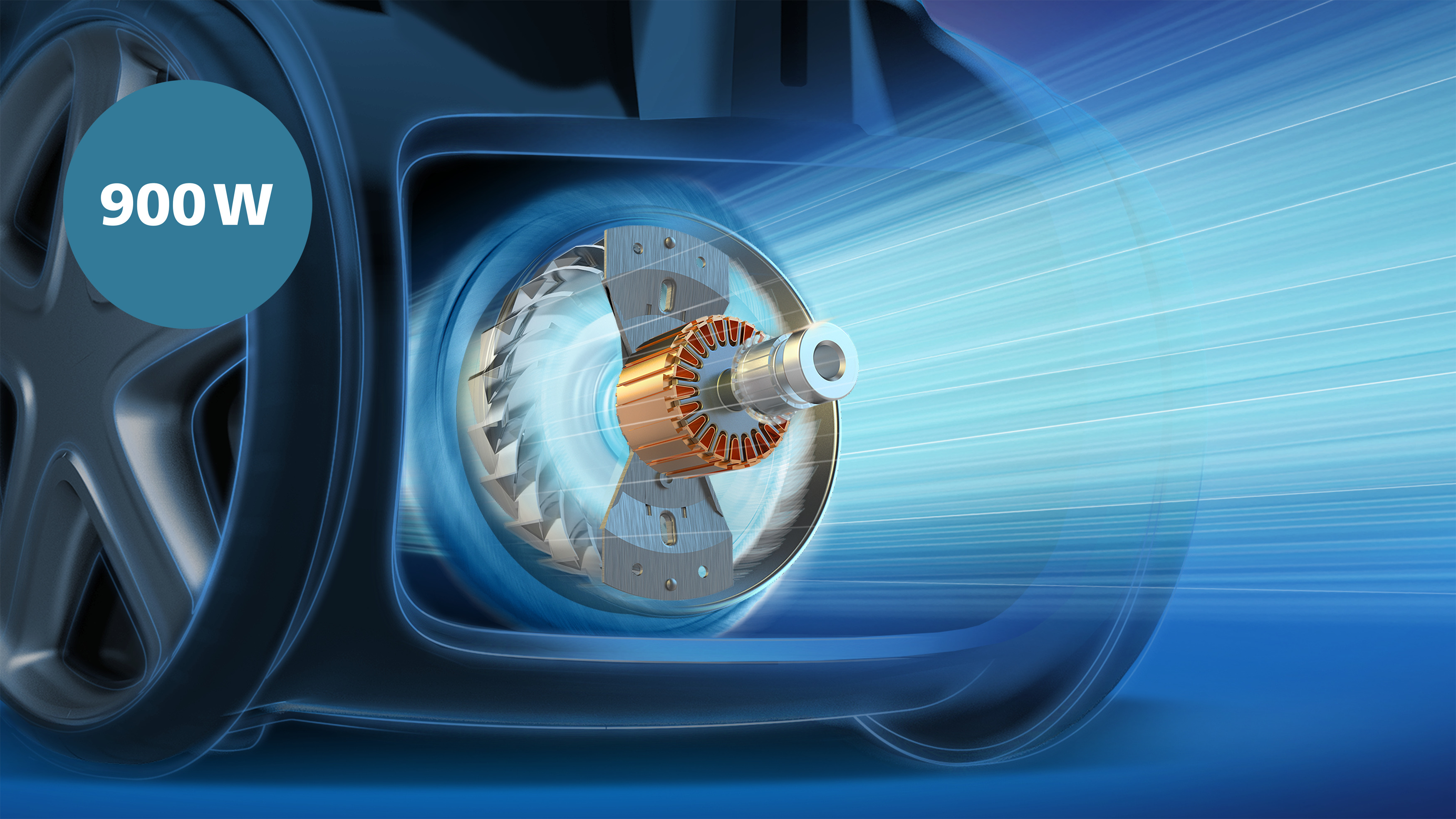 900W мотор за висока всмукателна мощност