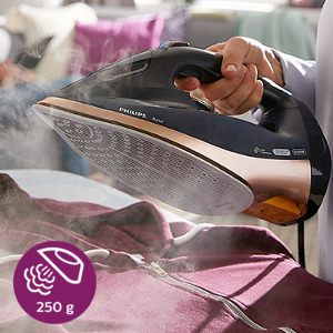 Up to 250 g steam boost blasts stubborn creases