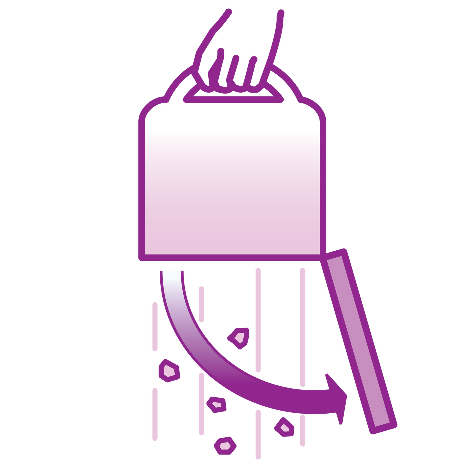 Stofbakontgrendeling met een druk op de knop