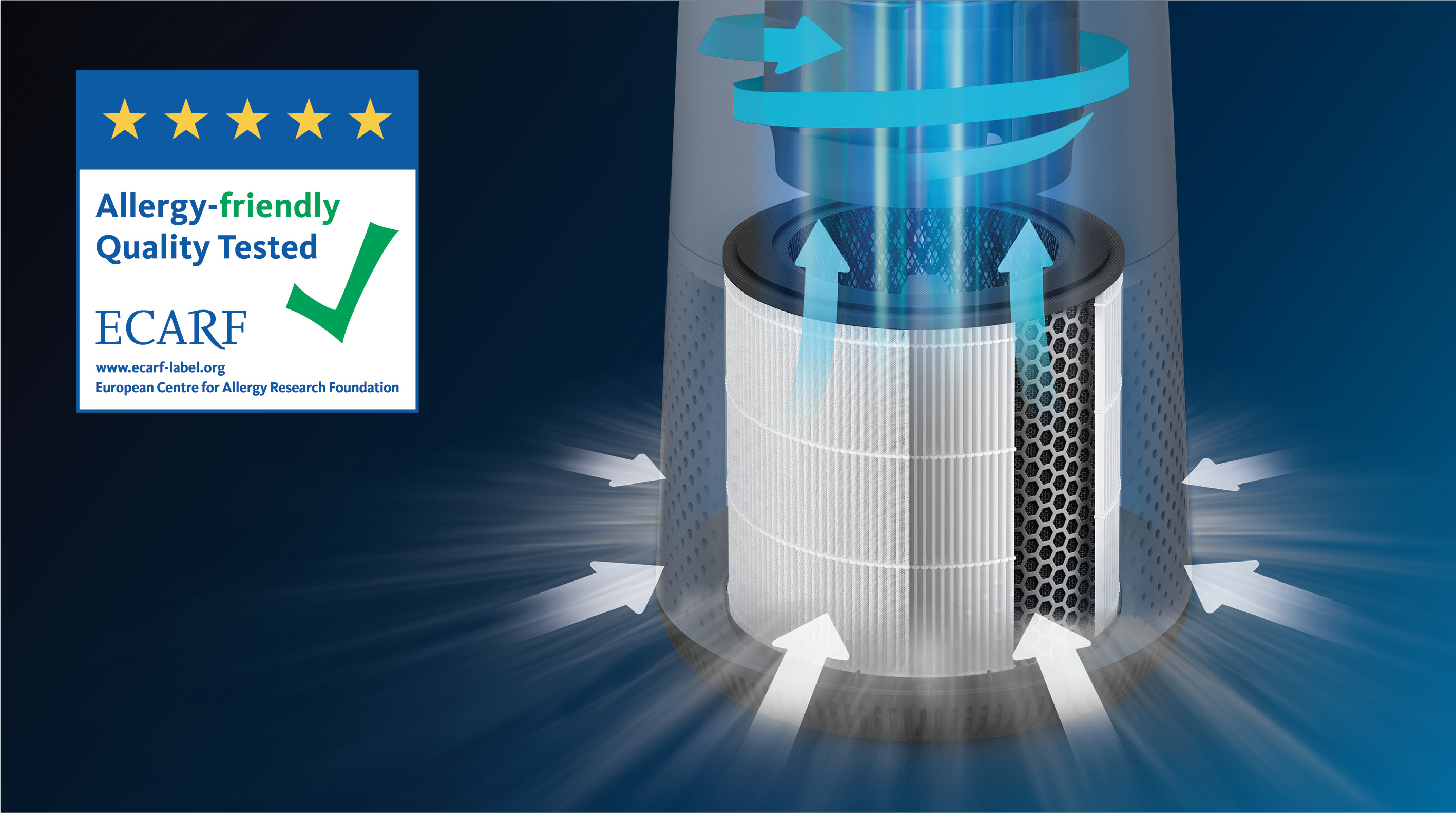 Filtra 99,5% de part&iacute;culas t&atilde;o pequenas como 0,003&nbsp;m&iacute;crones