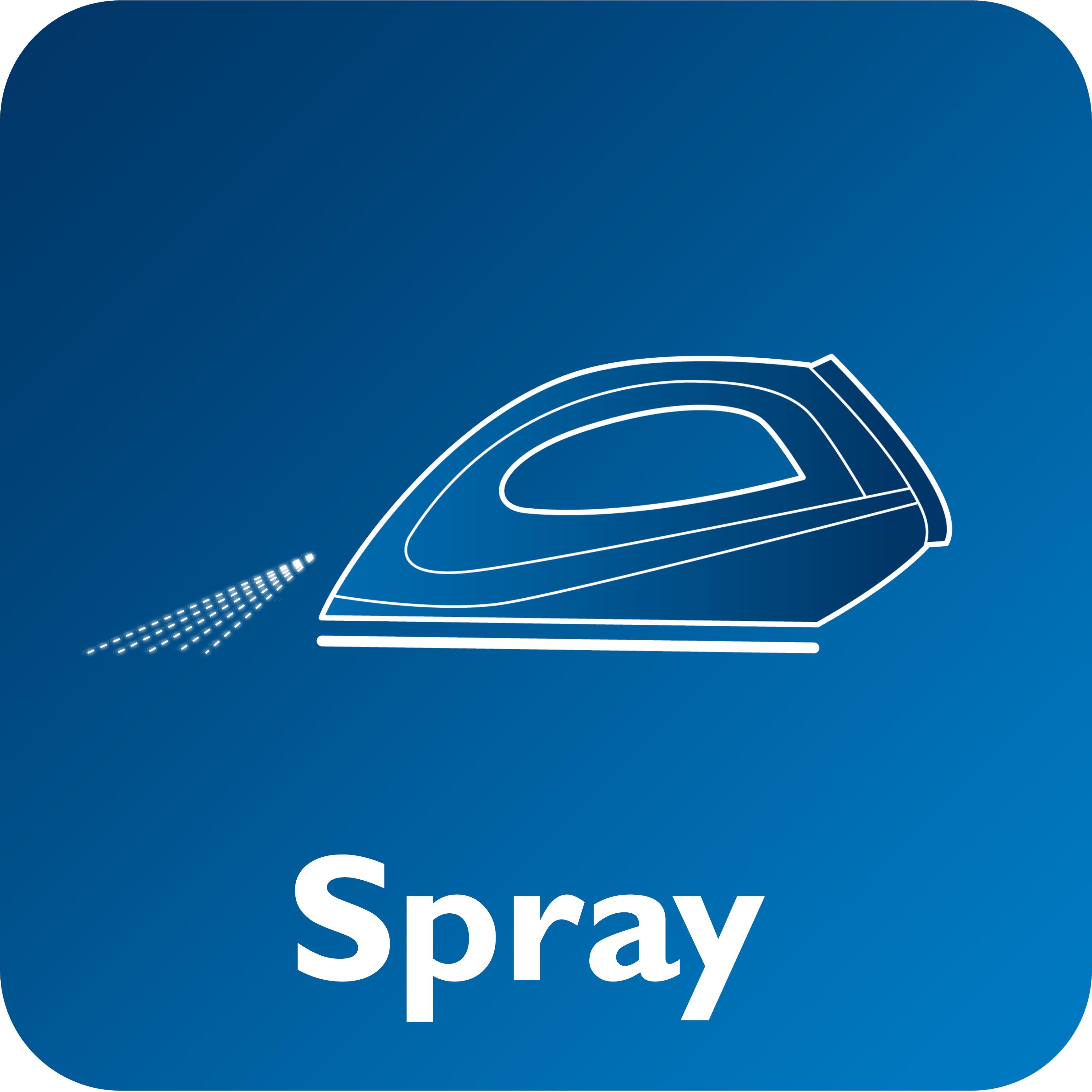 A fine spray evenly moistens the fabric