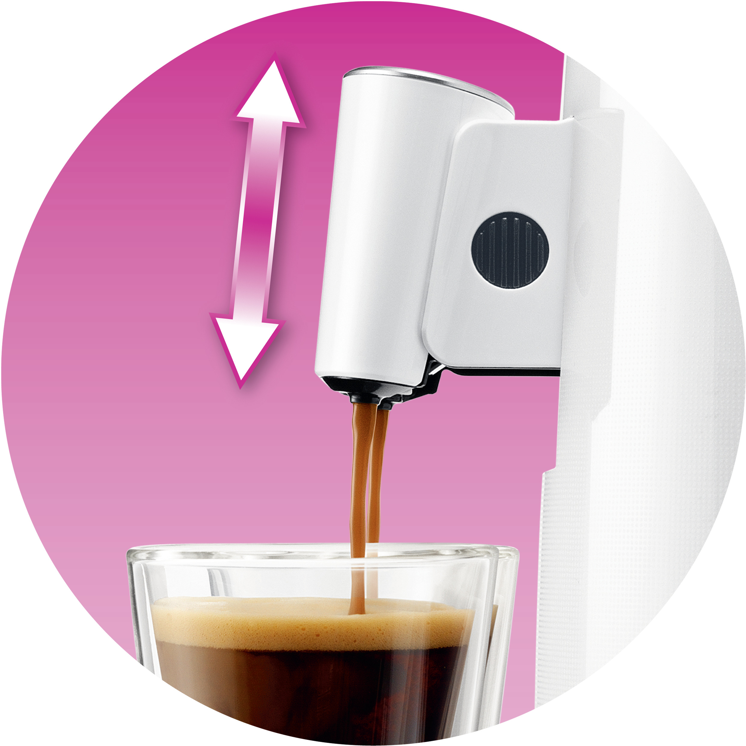 Bec verseur ajustable s'adaptant &agrave; votre tasse pr&eacute;f&eacute;r&eacute;e