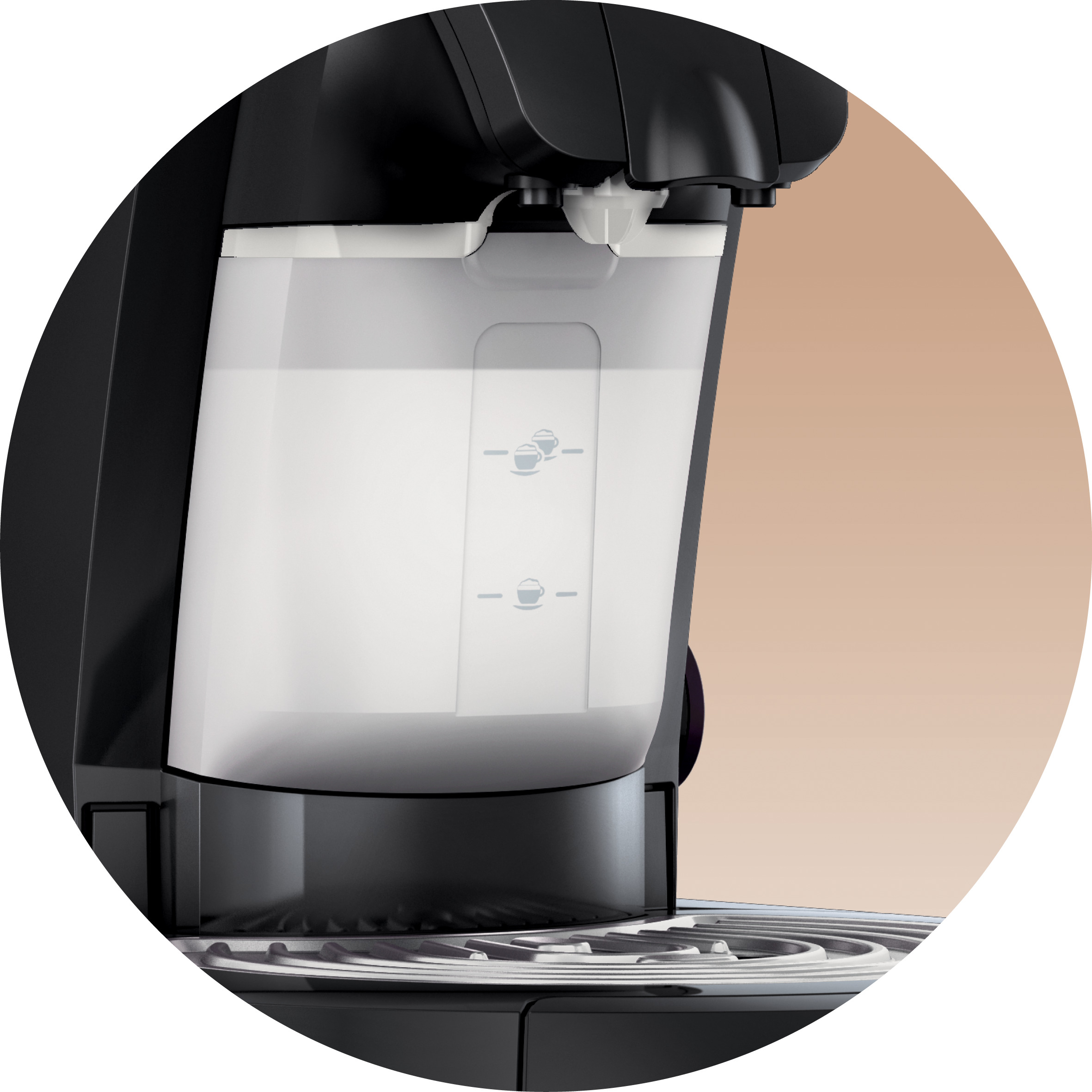 Espumador de leche integrado para una capa de espuma lo m&aacute;s cremosa posible