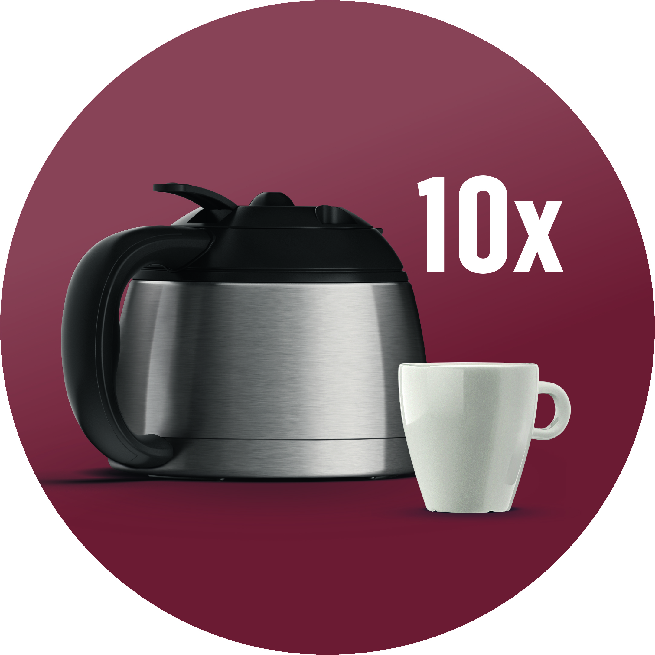 Thermoskanne aus Edelstahl f&uuml;r 10&nbsp;Tassen Filterkaffee