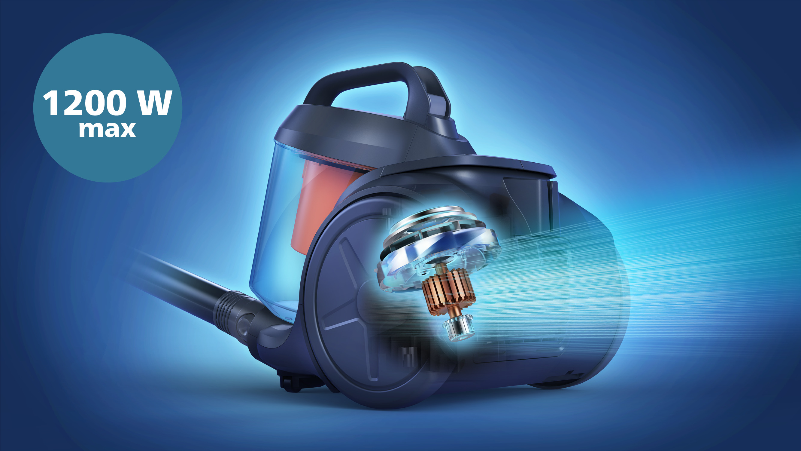 يضمن المحرك بقوة 1200 واط قوة الأداء