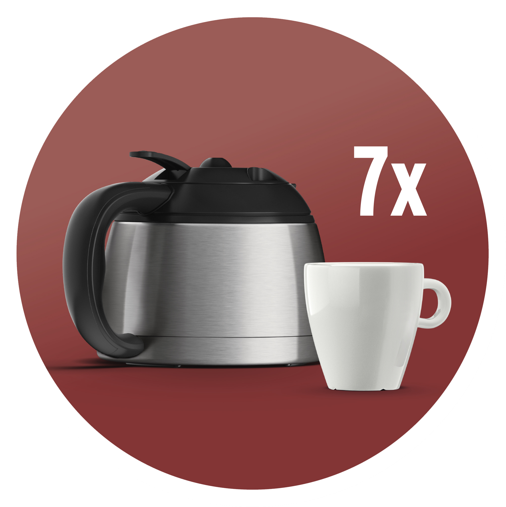 Thermoskanne aus Edelstahl f&uuml;r 7&nbsp;Tassen Filterkaffee