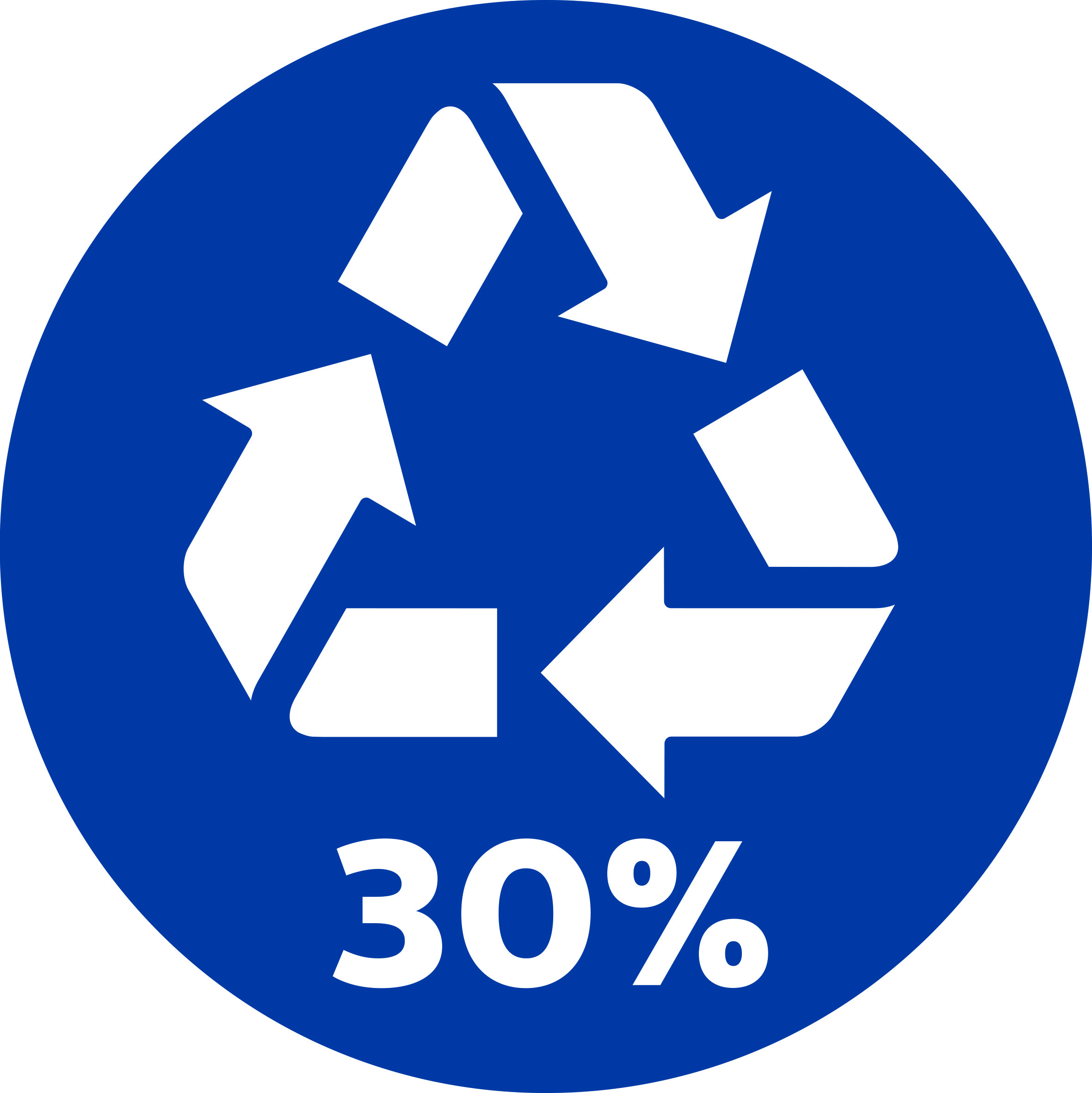 30&nbsp;% de pl&aacute;stico reciclado