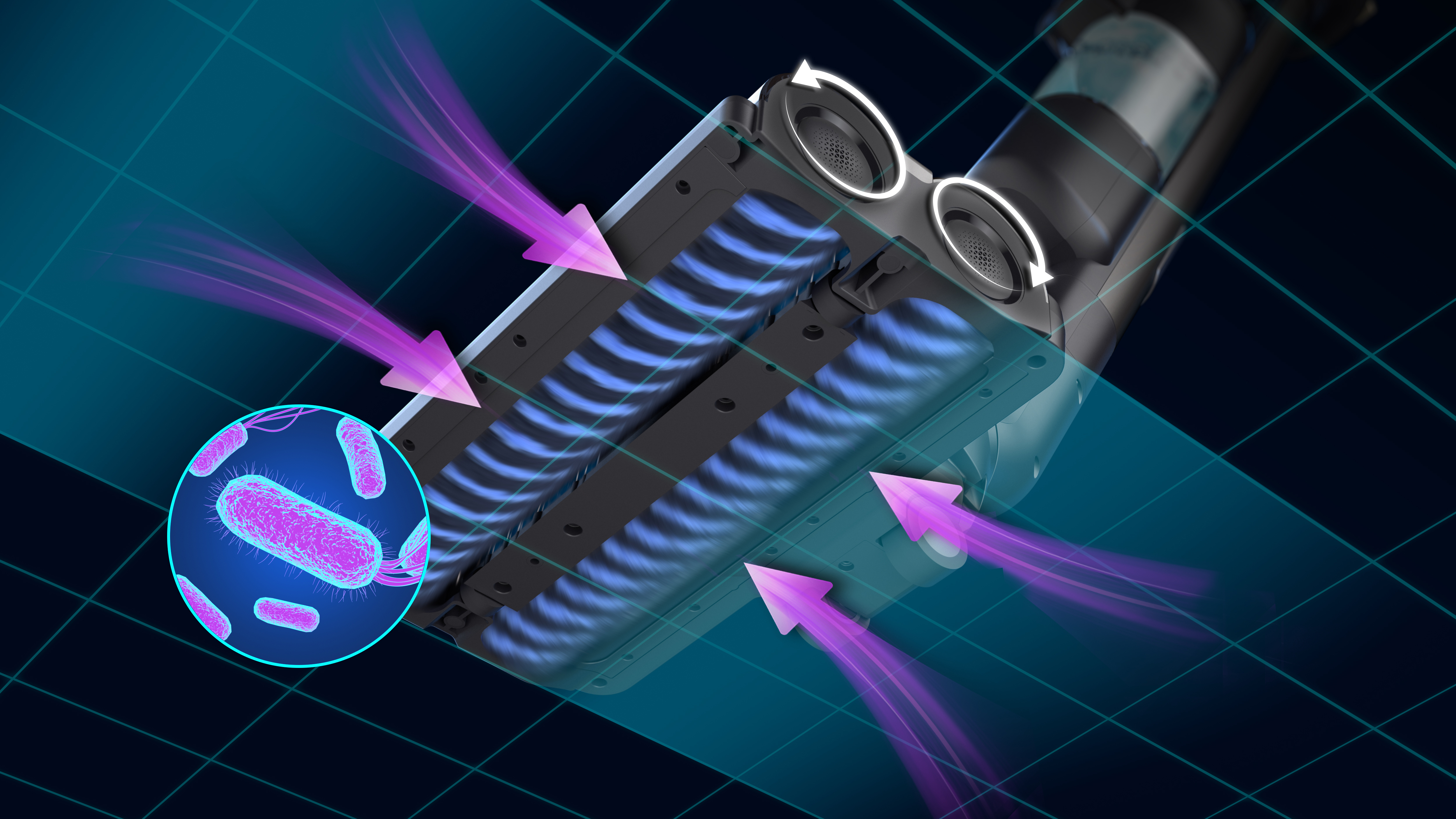 تقنية AquaSpin لتكنيس الأرضية وتمسيحها دفعة واحدة