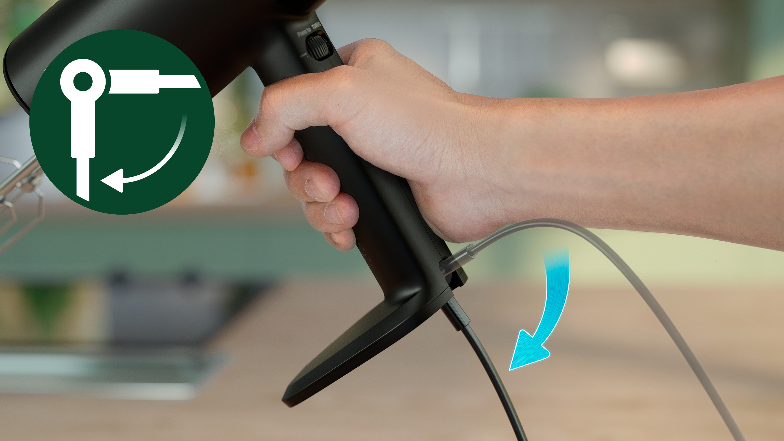 Beweegbaar netsnoer voor meer comfort