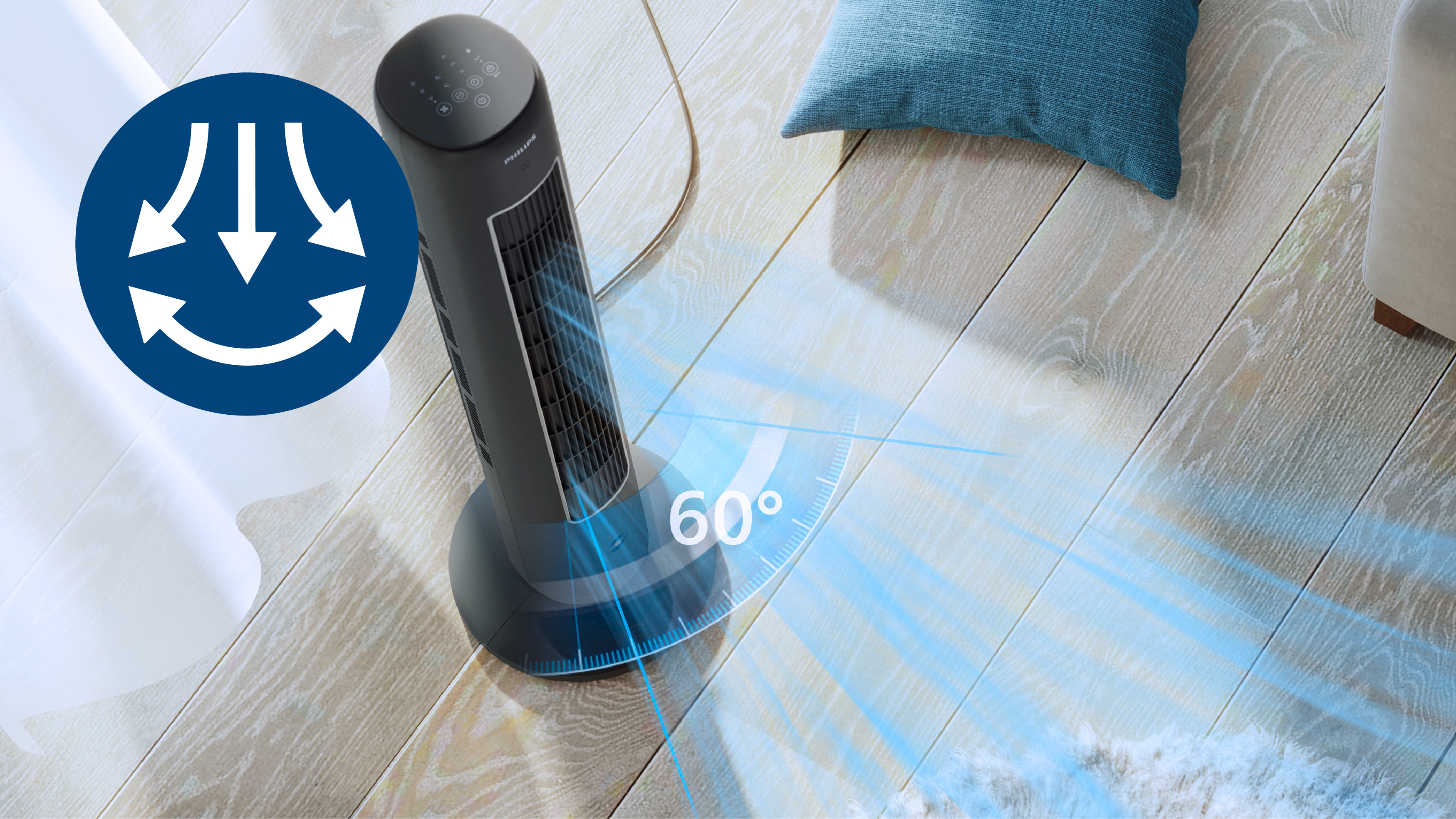 60&deg; oscil&aacute;cia dosiahne v&scaron;ade, kde potrebujete