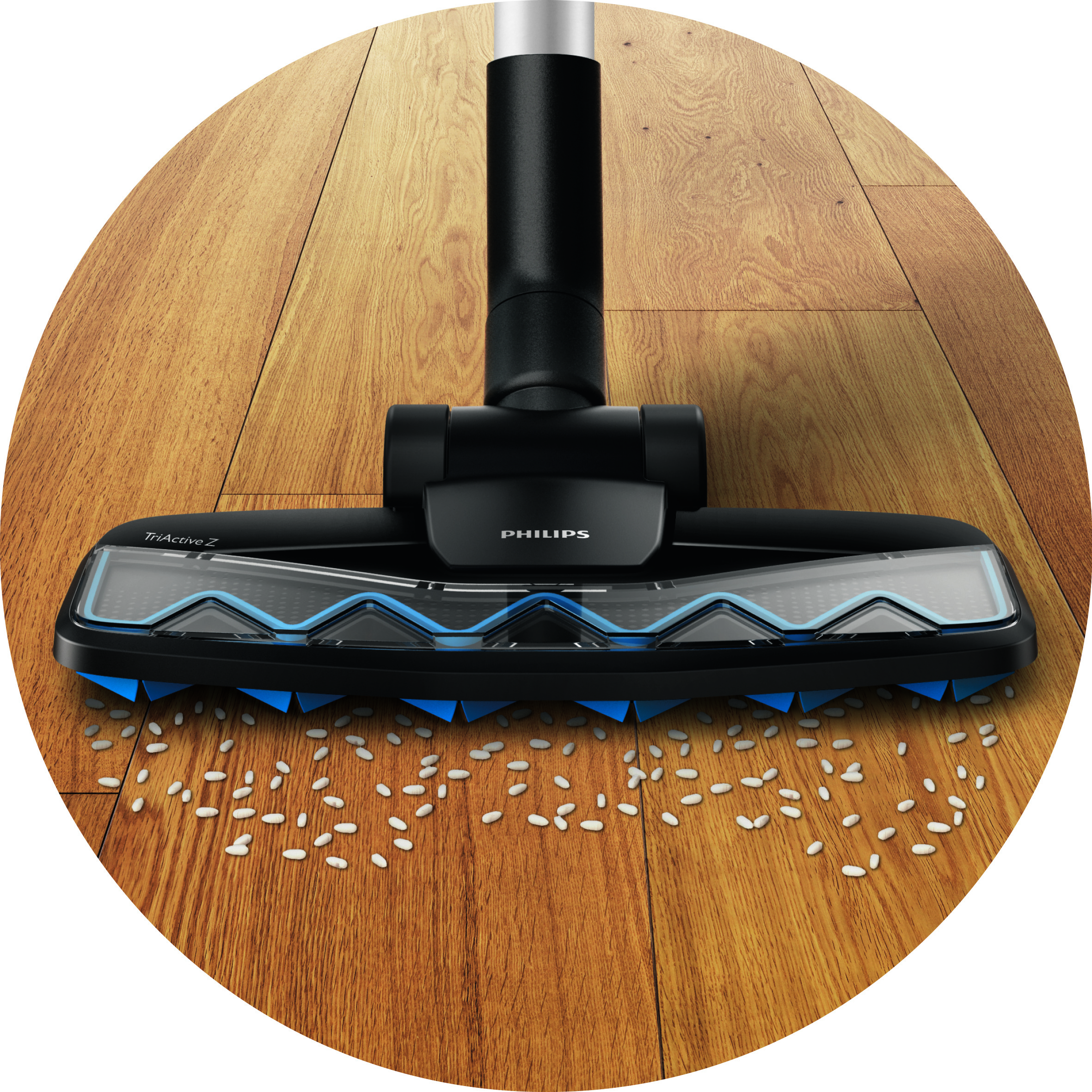 Cepillo TriActive Z para recoger polvo y migas en suelos duros