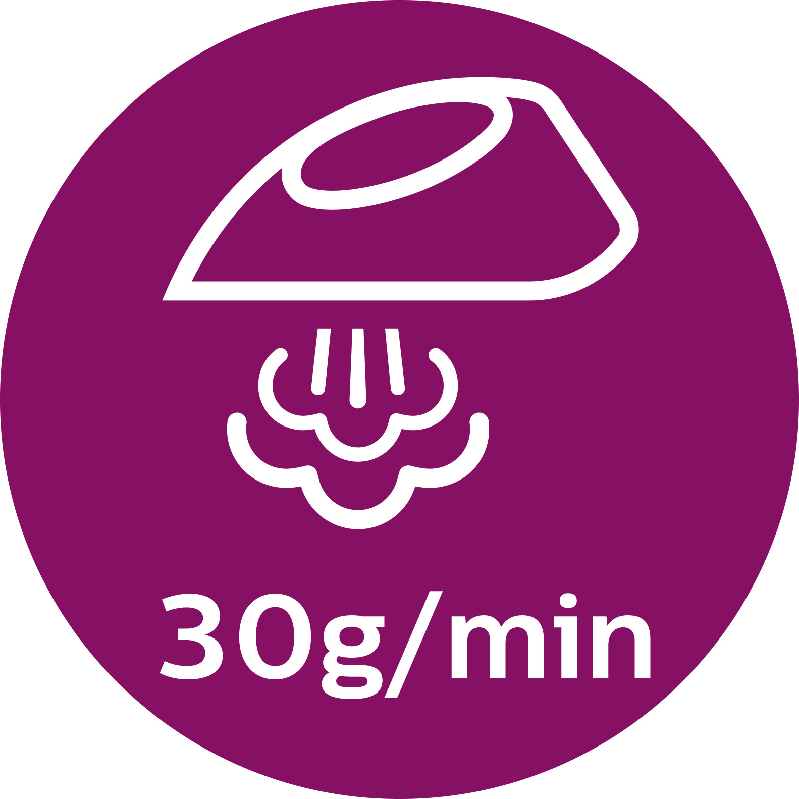 Steam output up to 30&nbsp;g/min for strong, steady performance