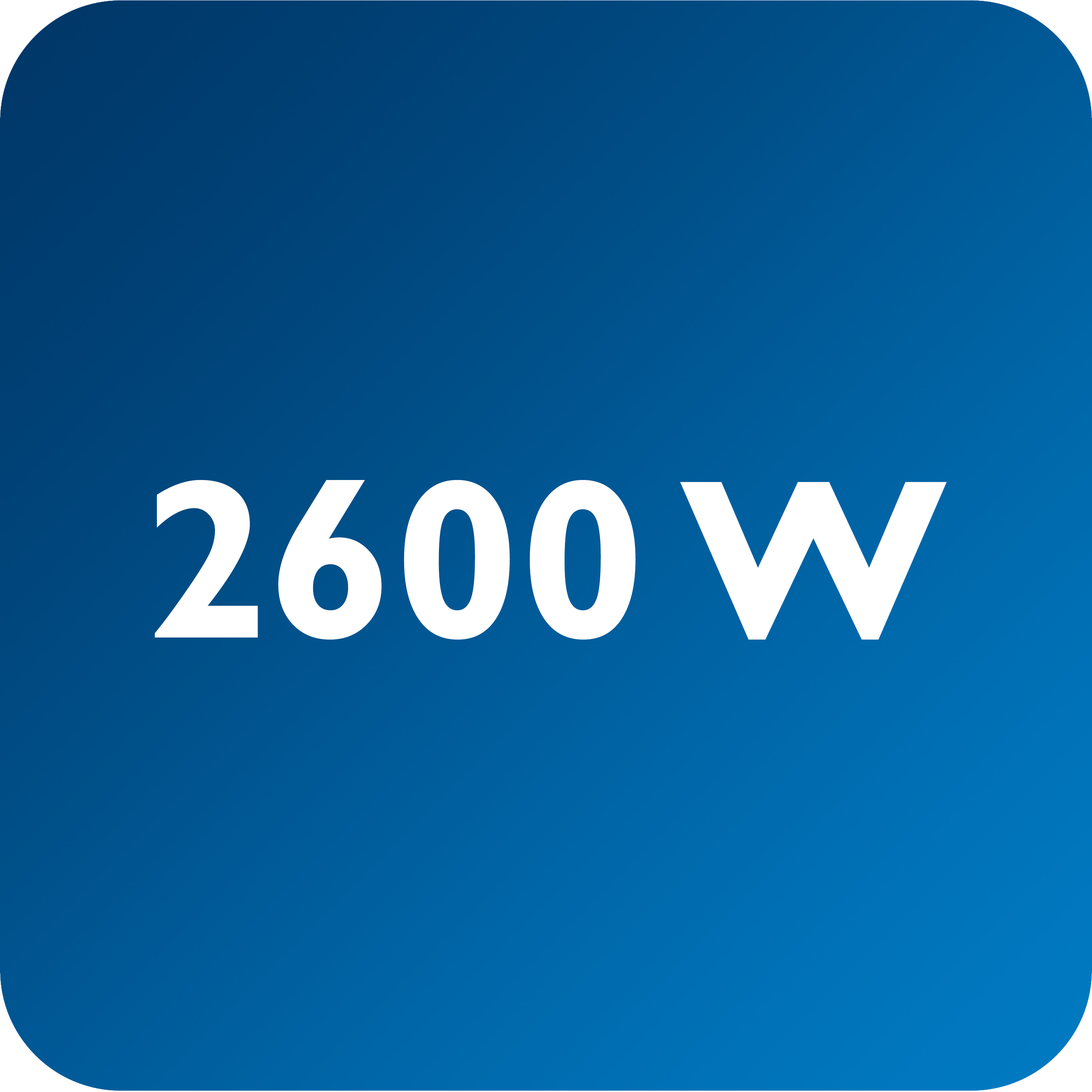 2600&nbsp;W for quick heat-up and powerful performance