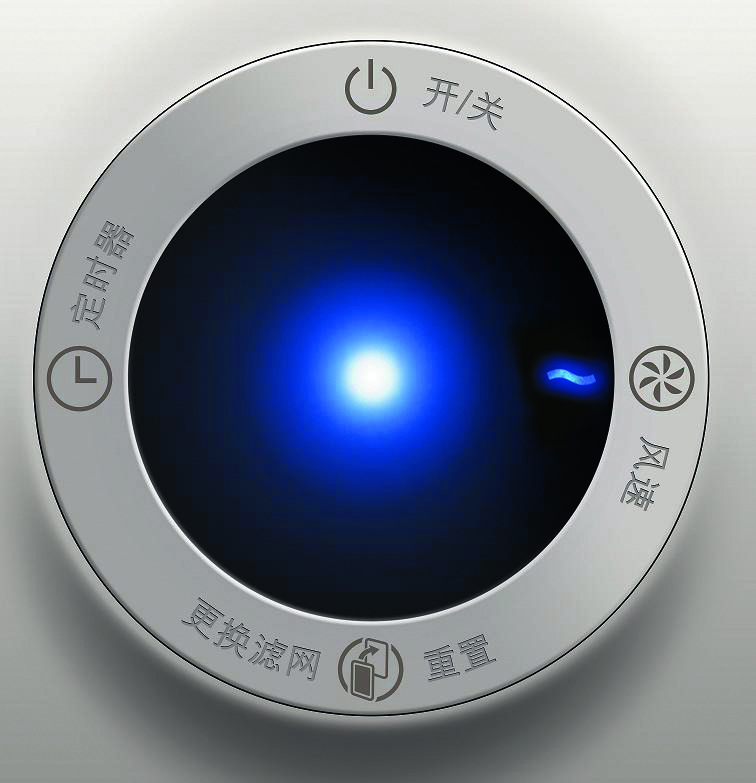 3级空气质量指示灯可清晰地显示空气质量级别