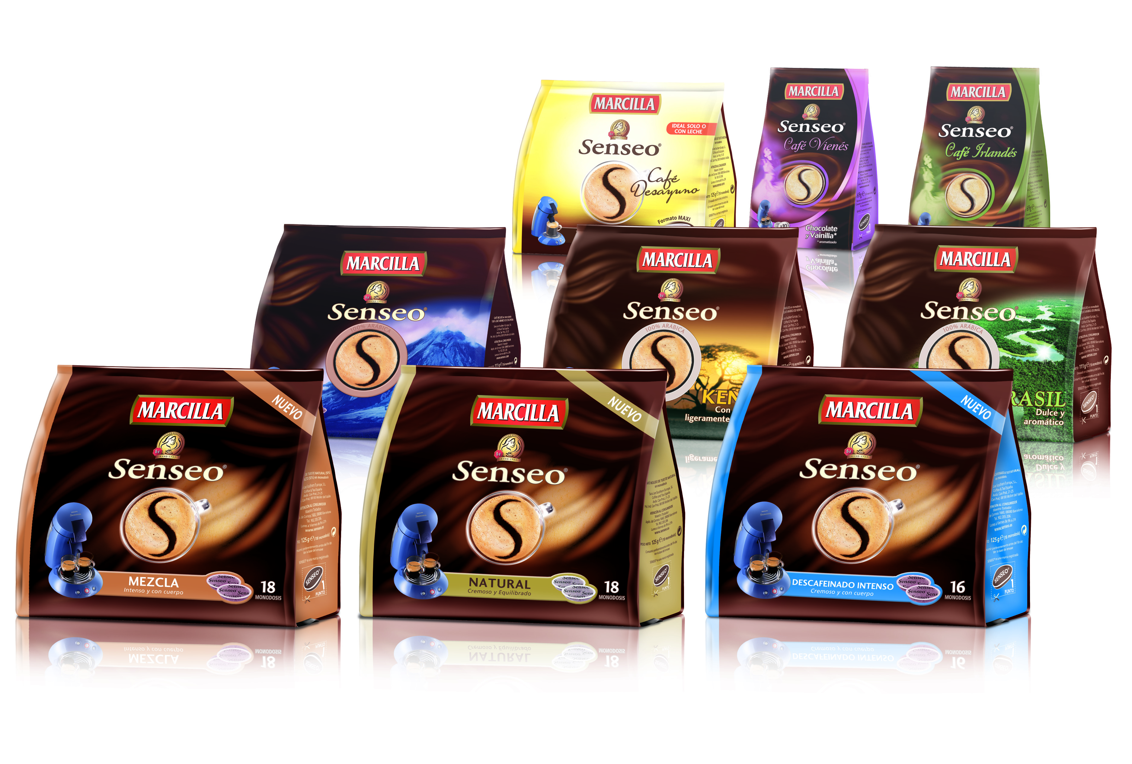 Auswahl an speziell entwickelten Marcilla-SENSEO&reg;-Kaffeepads