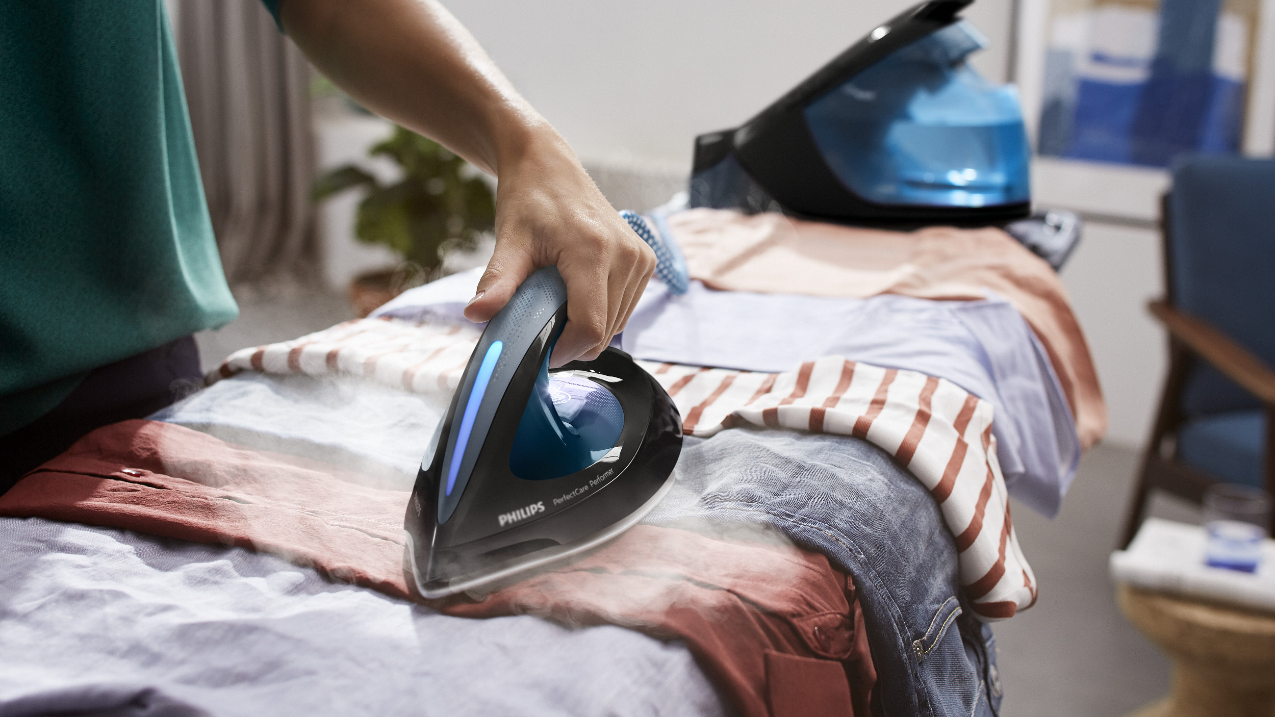 Go from ironing jeans to silk; no need to change temperature setting