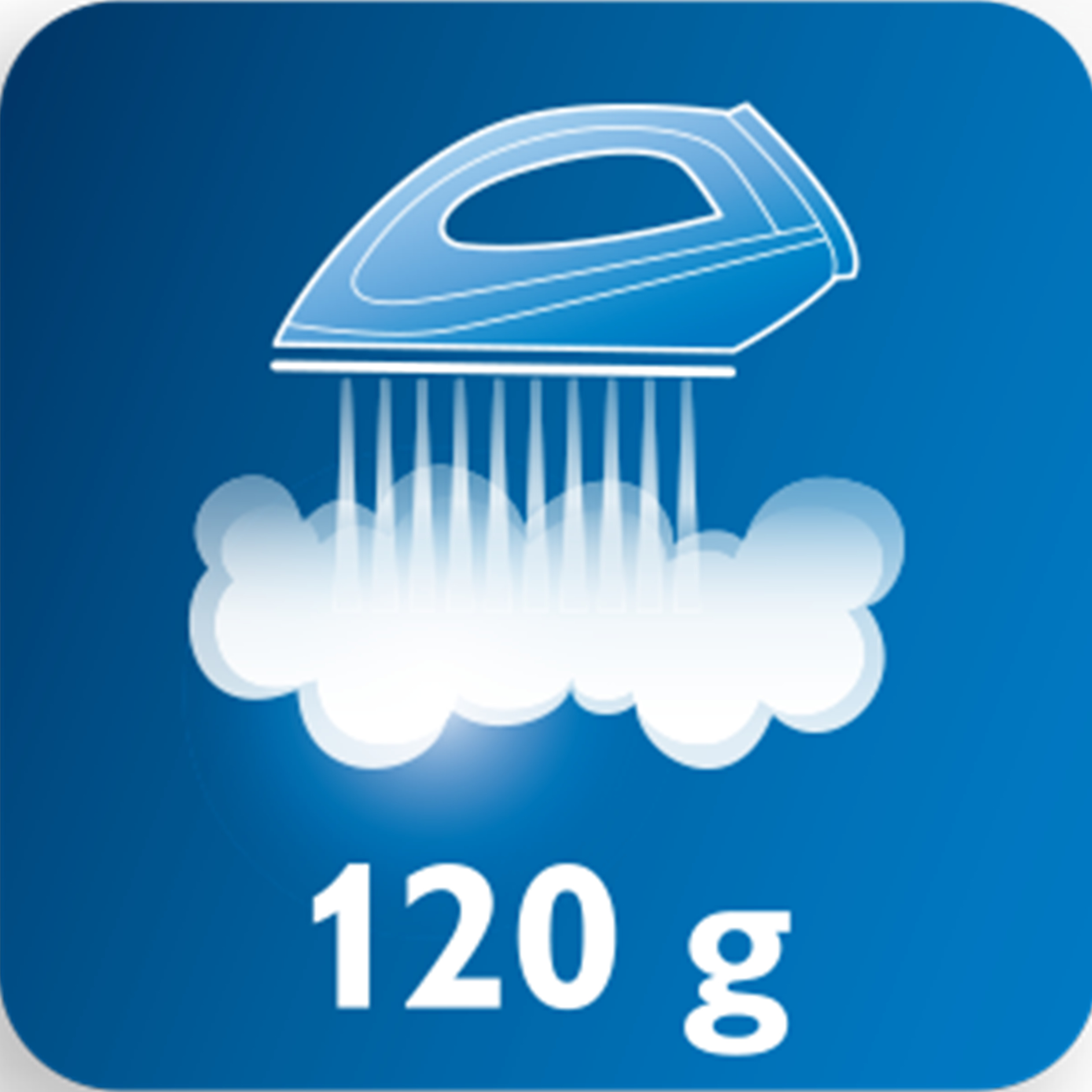 Golpe de vapor de hasta 120&nbsp;g