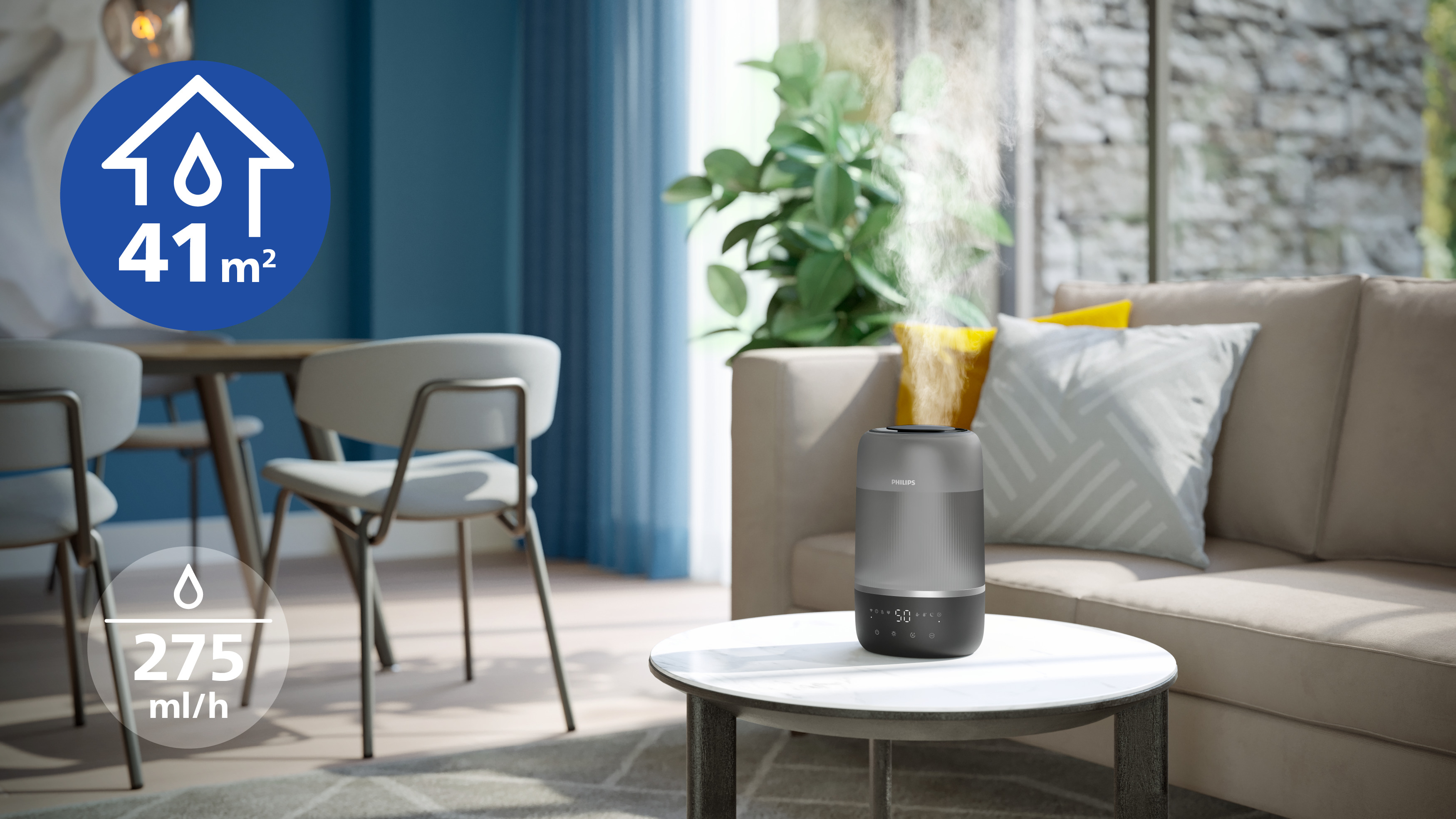 Efektivn&iacute; v&nbsp;m&iacute;stnostech do 41&nbsp;m&sup2; při 275&nbsp;ml/h