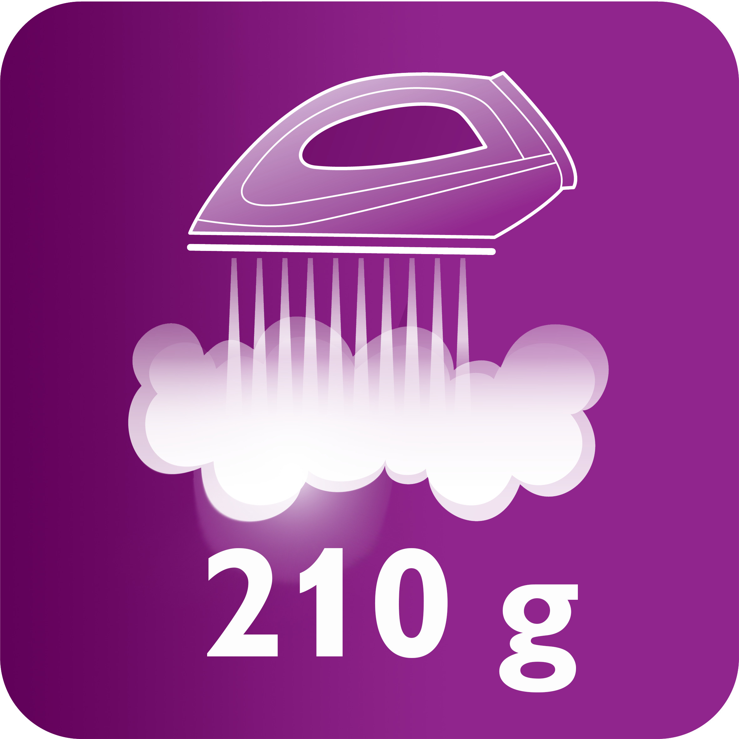 Steam boost up to 210 g