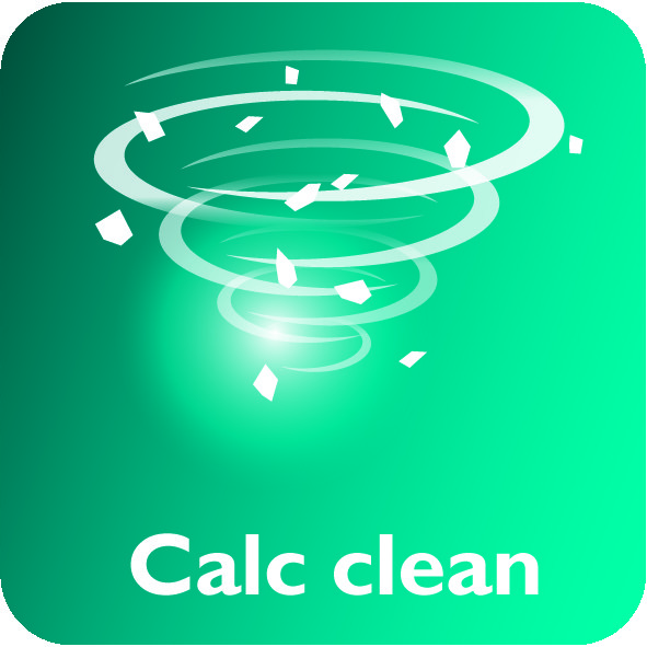 Calc-Clean-schuifknop om kalk eenvoudig uit uw strijkijzer te verwijderen
