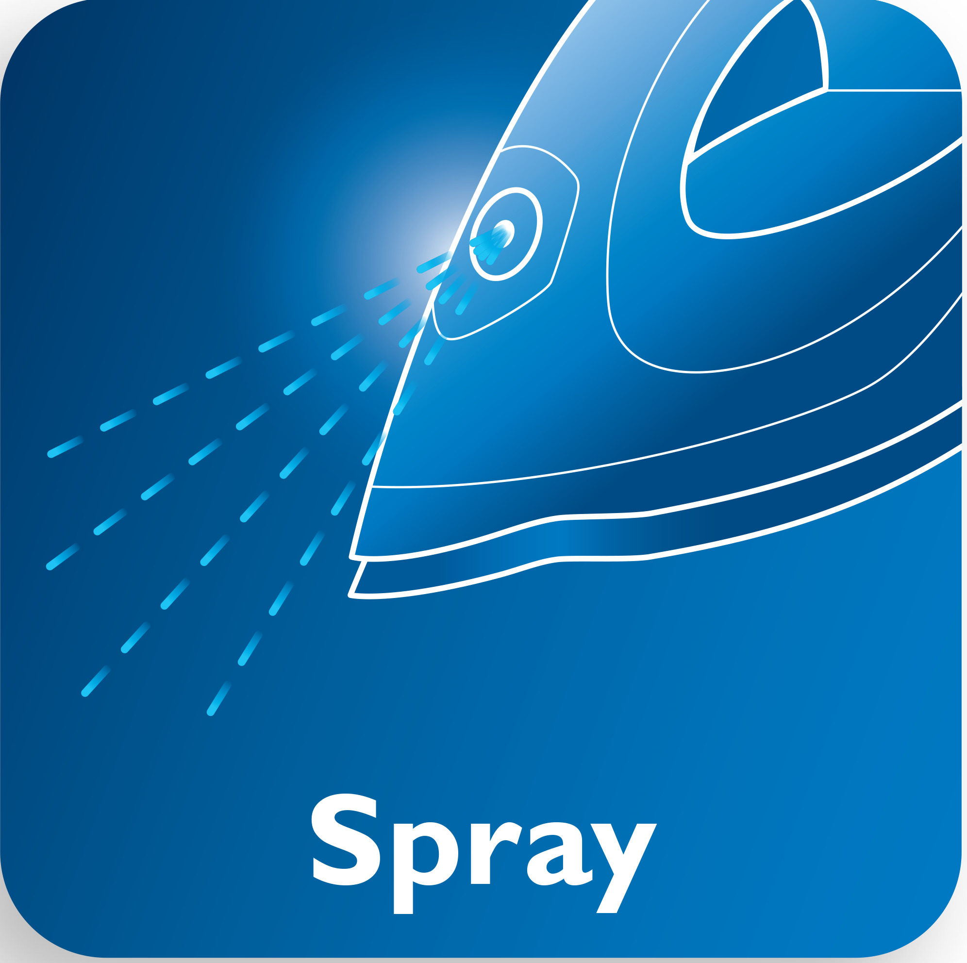 Spr&uuml;hfunktion f&uuml;r gleichm&auml;&szlig;iges Anfeuchten der B&uuml;gelw&auml;sche