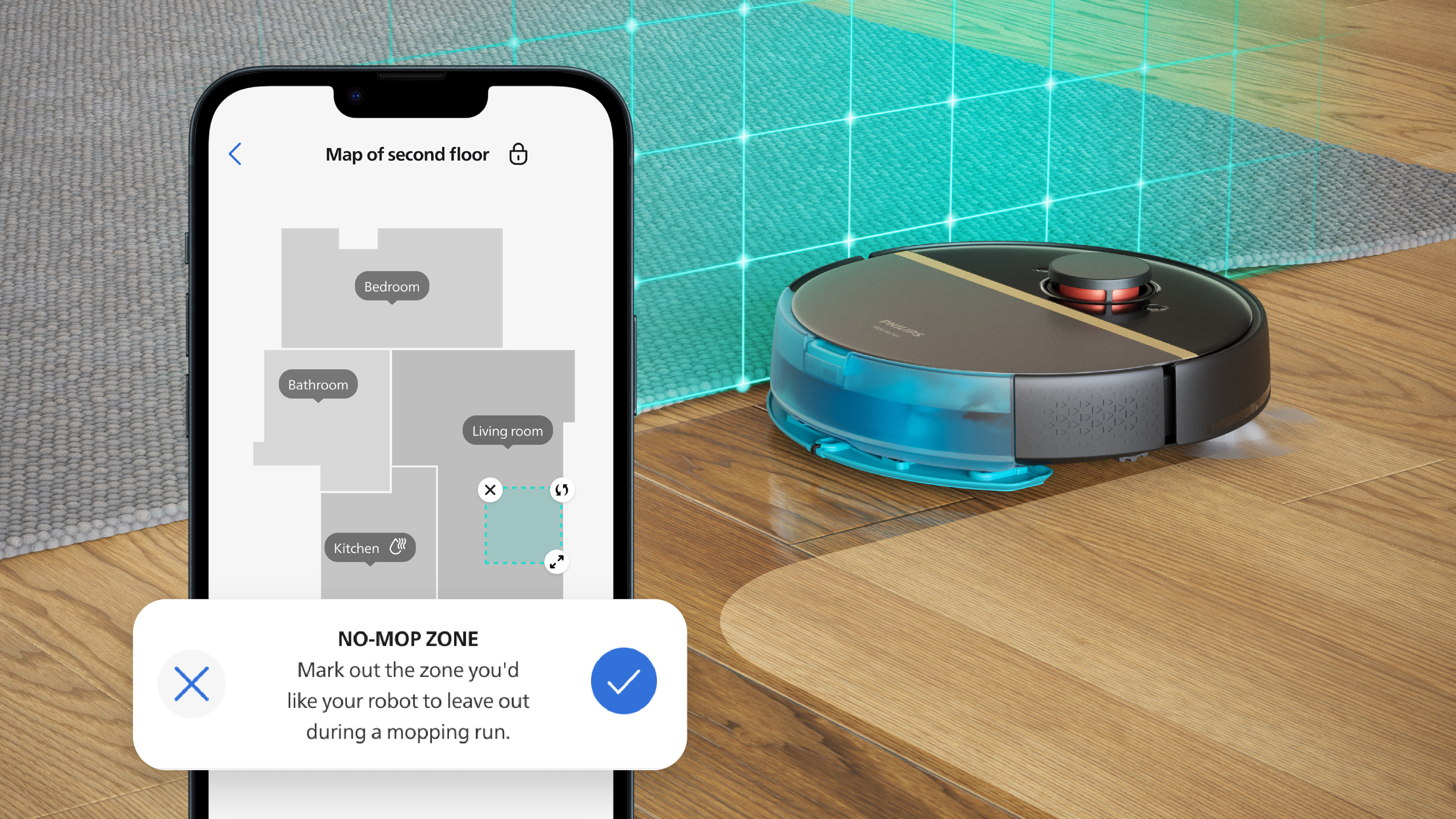 Kontrola miejsc, w kt&oacute;rych robot może sprzątać