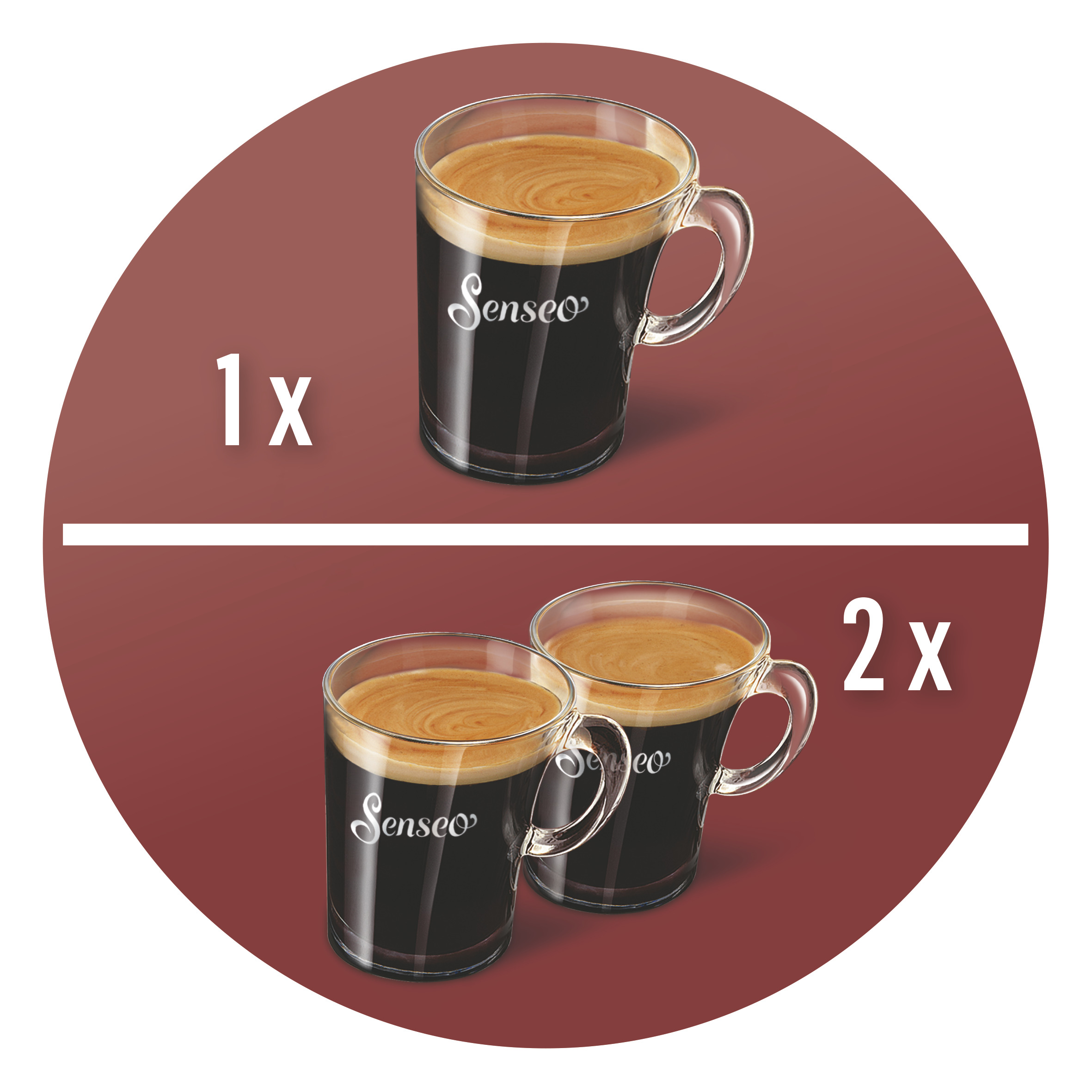 Kaffeepadmaschine, die zwei Tassen gleichzeitig zubereitet