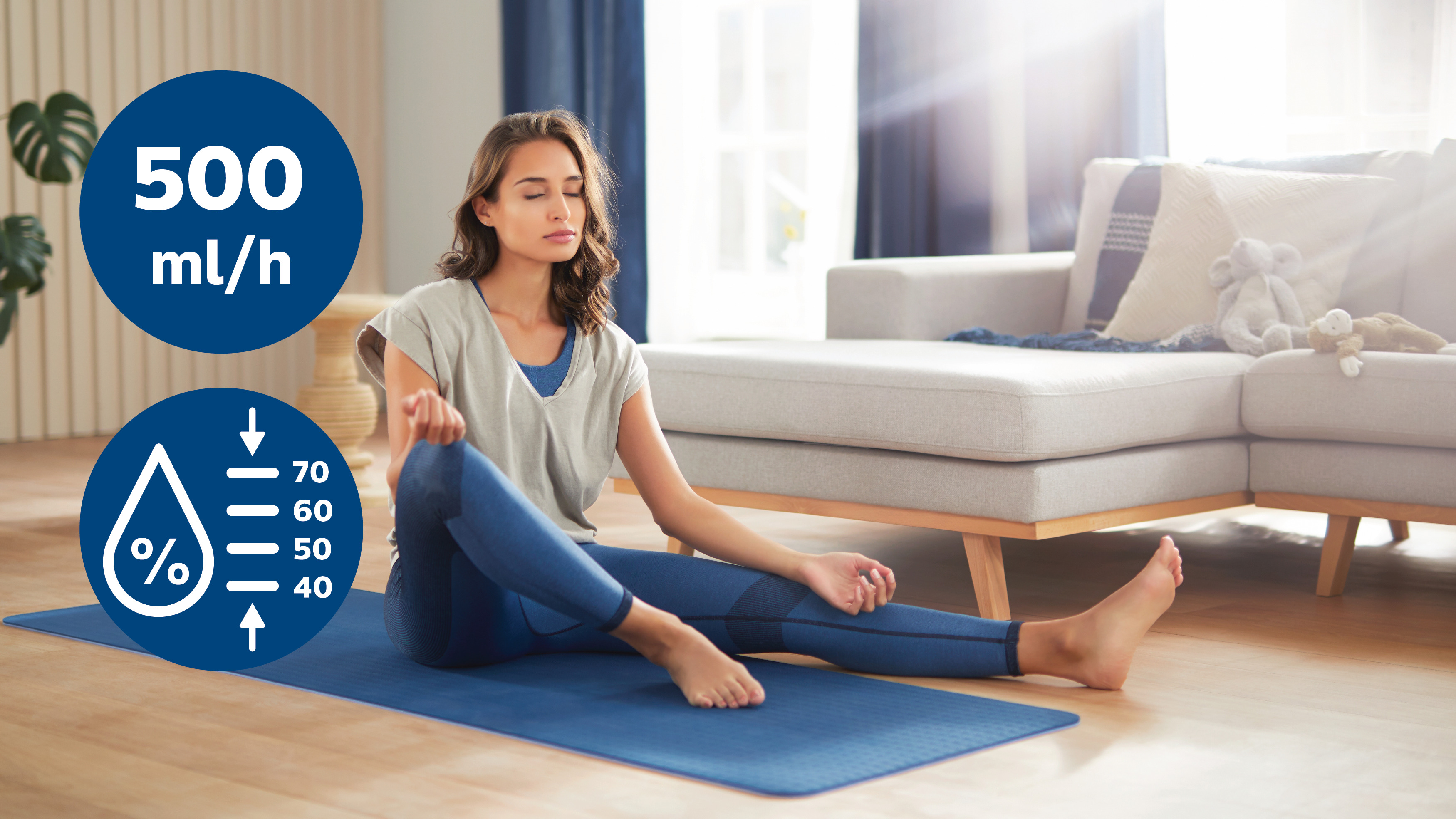 Автоматическое увлажнение до 500 мл/ч и 4 режима