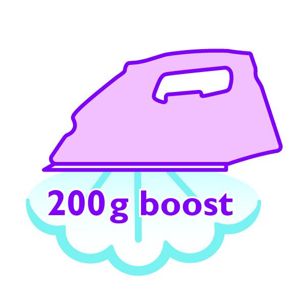 200 g steam boost for the most stubborn creases