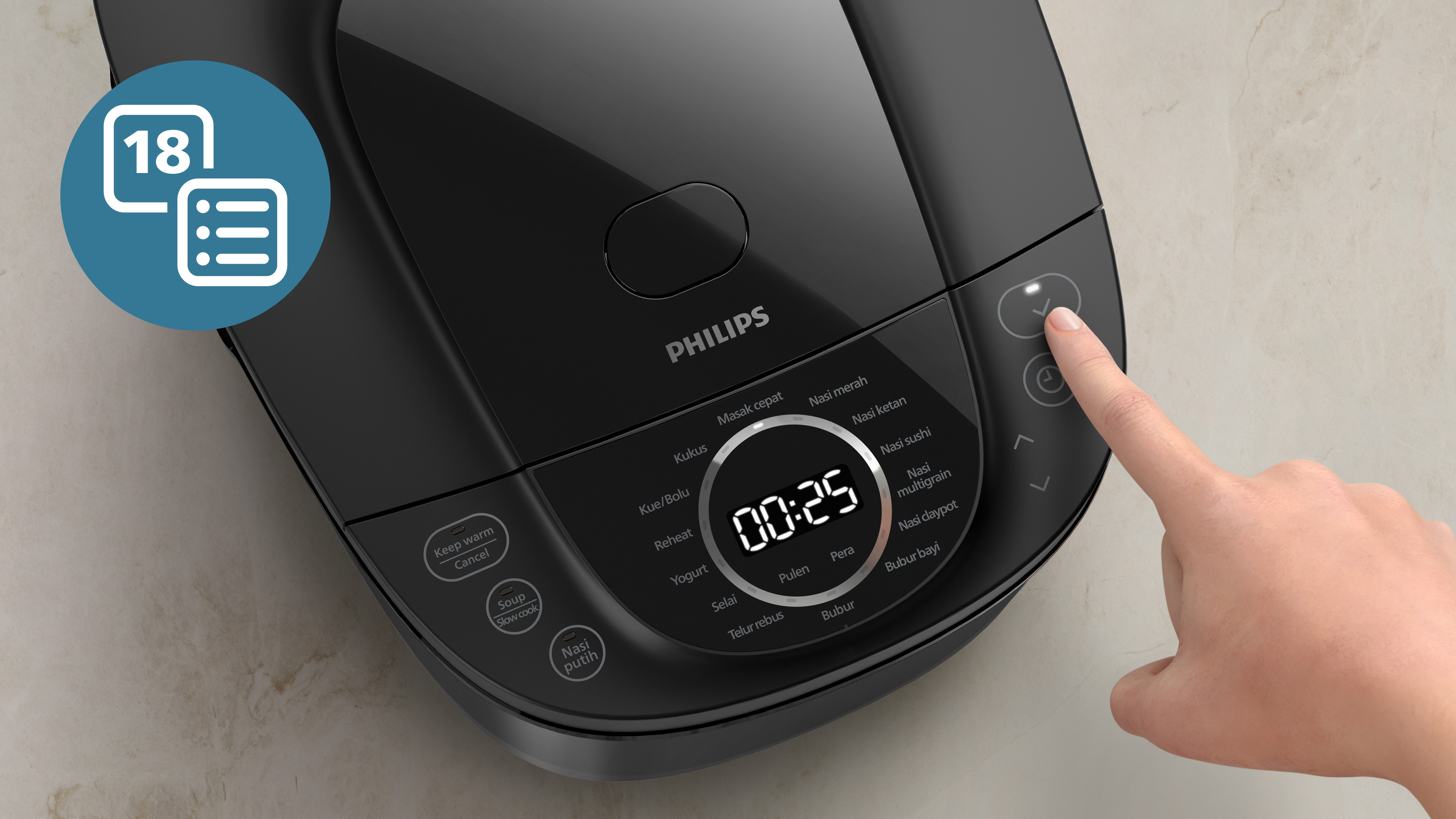 18 menu yang dioptimalkan, dan tetap hangat hingga 48 jam