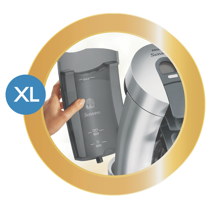 Gro&szlig;er abnehmbarer Wasserbeh&auml;lter, der seltener aufgef&uuml;llt werden muss