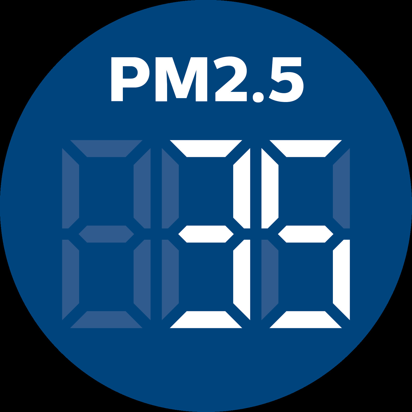 Pantalla digital en tiempo real de los niveles de PM 2,5 en interiores