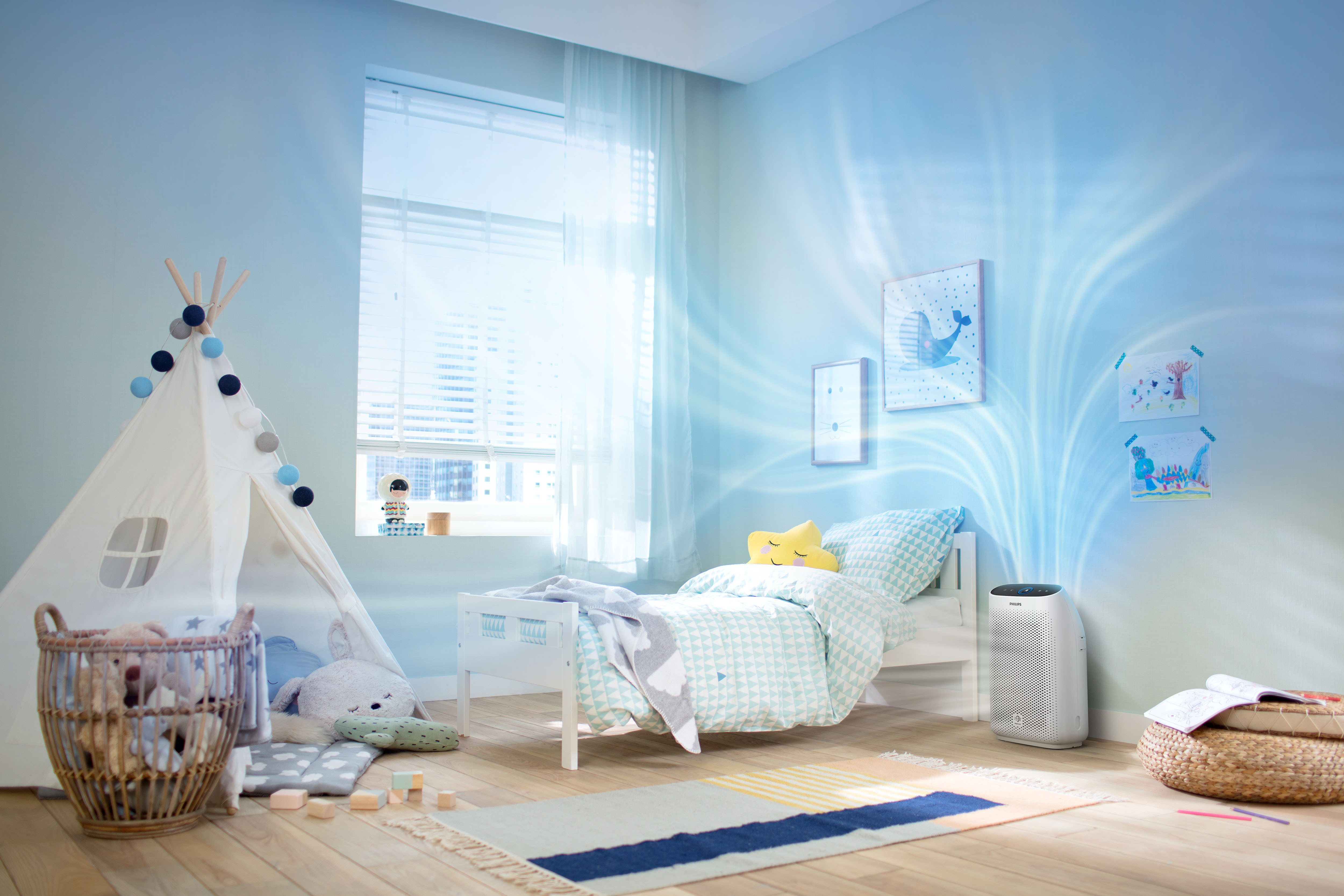 Membersihkan udara dengan cepat untuk ruangan dengan luas hingga 32 m&sup2;