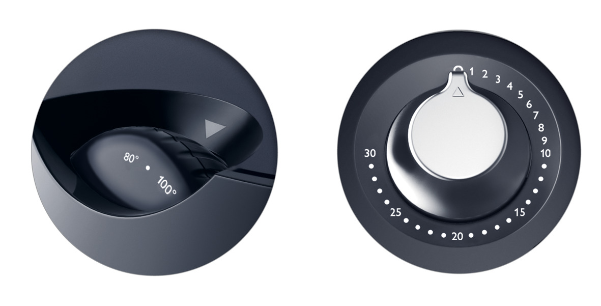 Manually adjustable time and temperature control