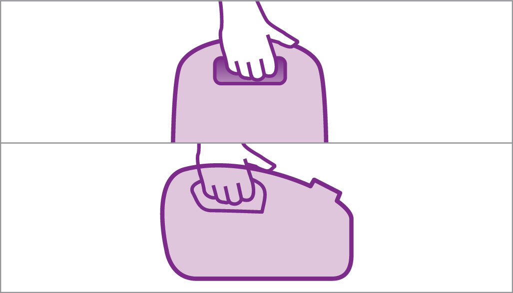 Duas pegas de transporte confort&aacute;veis para comodidade extra