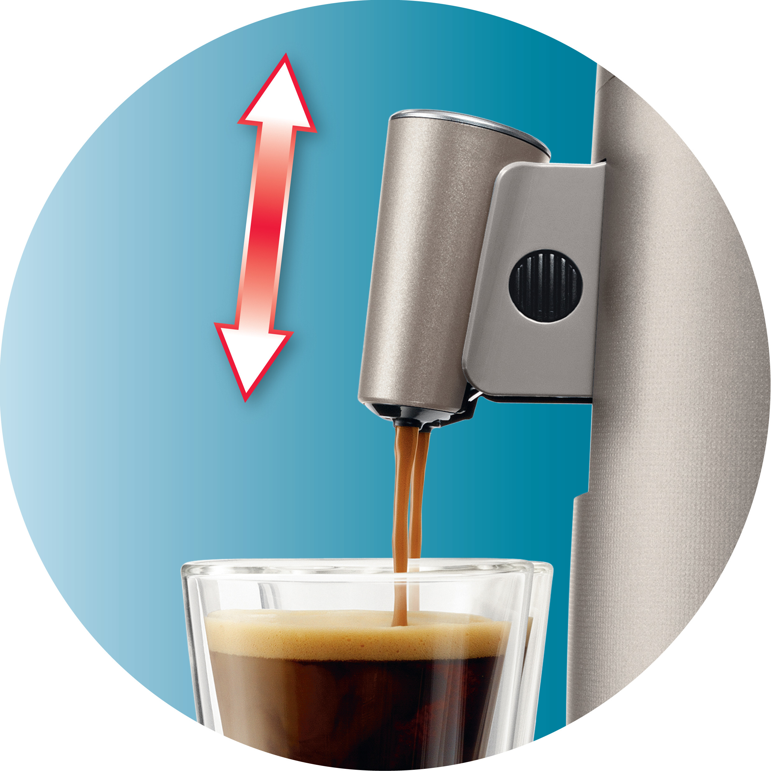 Bec verseur ajustable s'adaptant &agrave; votre tasse pr&eacute;f&eacute;r&eacute;e