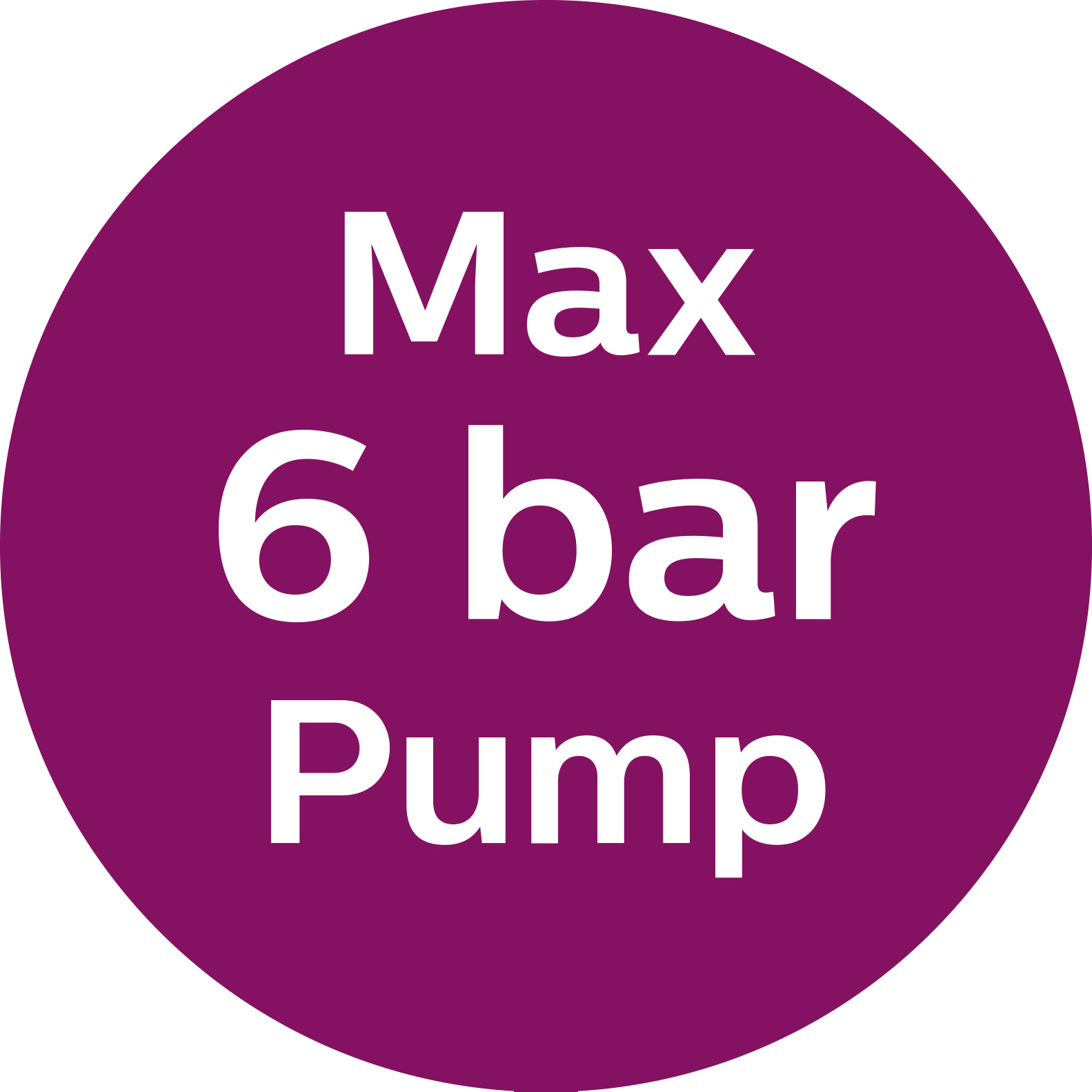 Pression de la pompe 6&nbsp;bars max.
