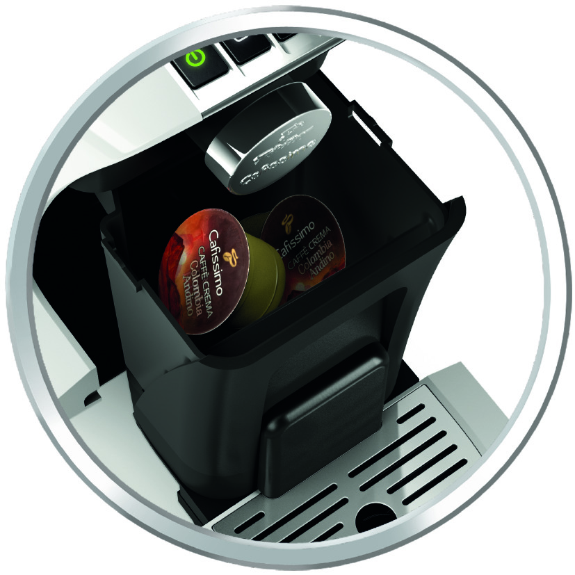 Automatischer Kapsel-Auswurf mit integrierter Schublade