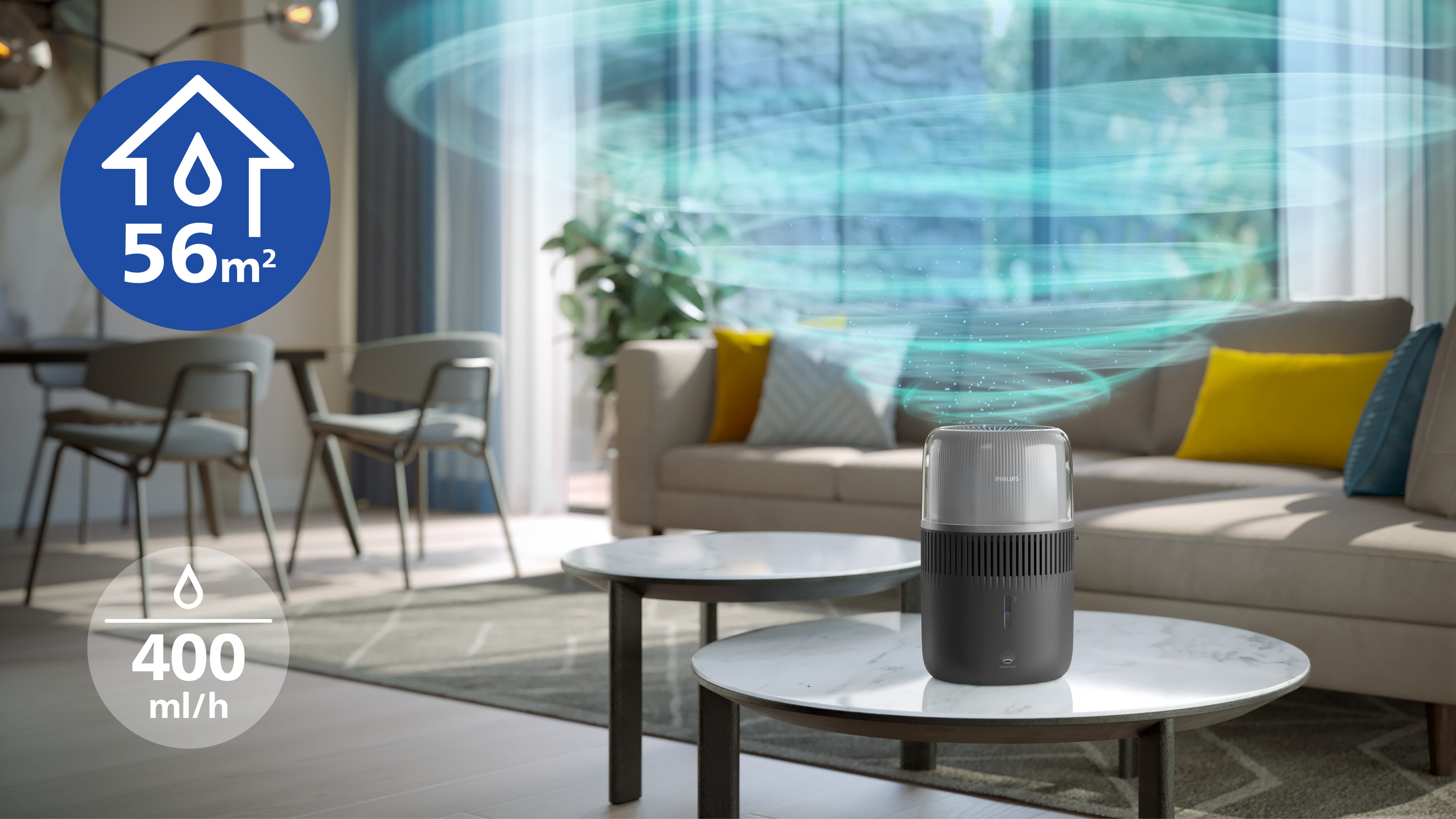 Efektivn&iacute; v&nbsp;m&iacute;stnostech do 56&nbsp;m&sup2; při 400&nbsp;ml/h